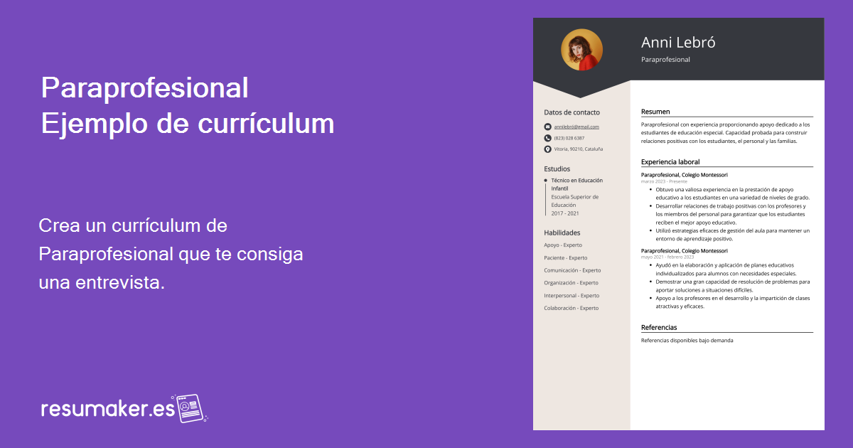 Ejemplos De Curriculum Vitae Paraprofesional Plantilla Y Consejos