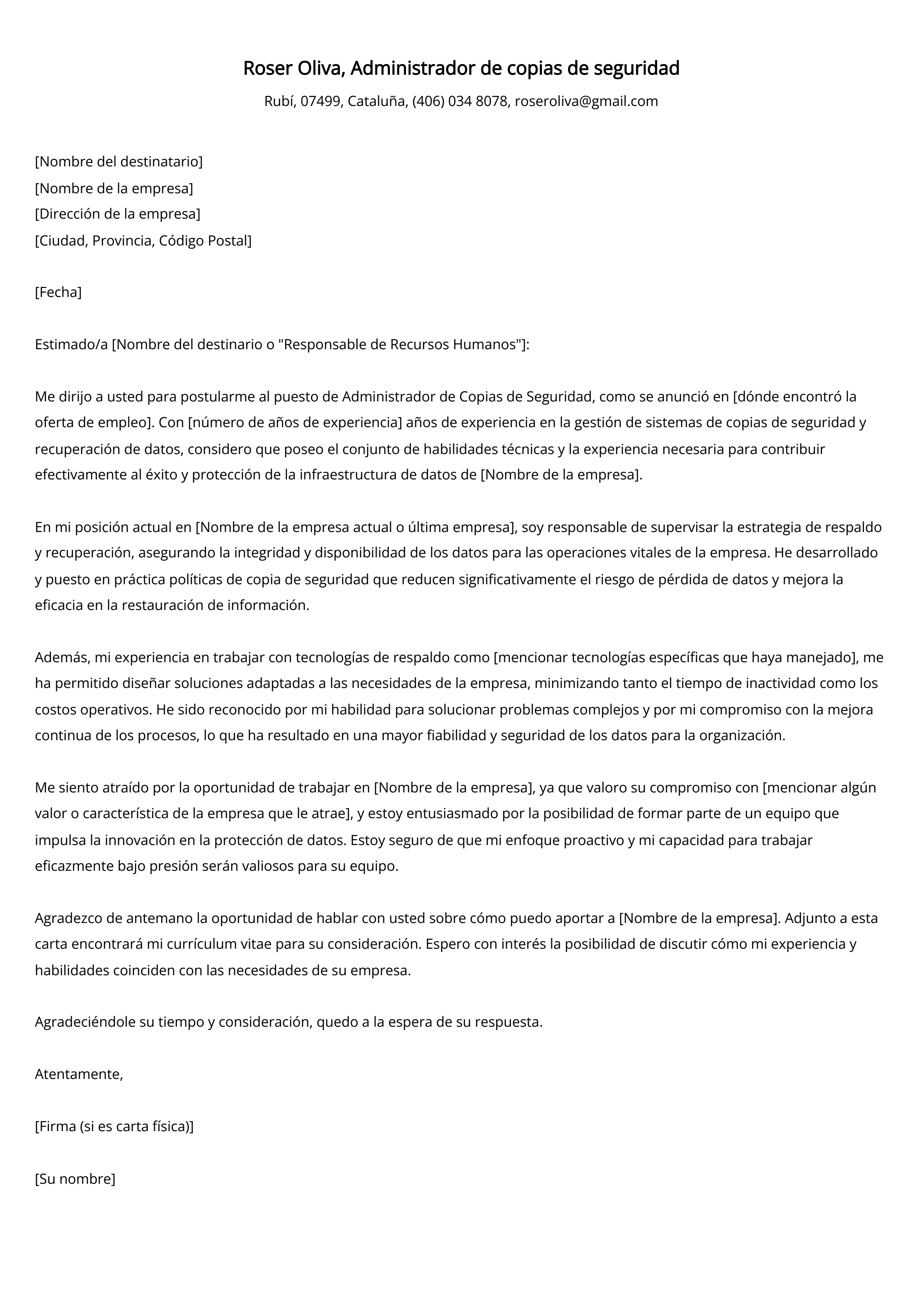 Crear carta de presentación