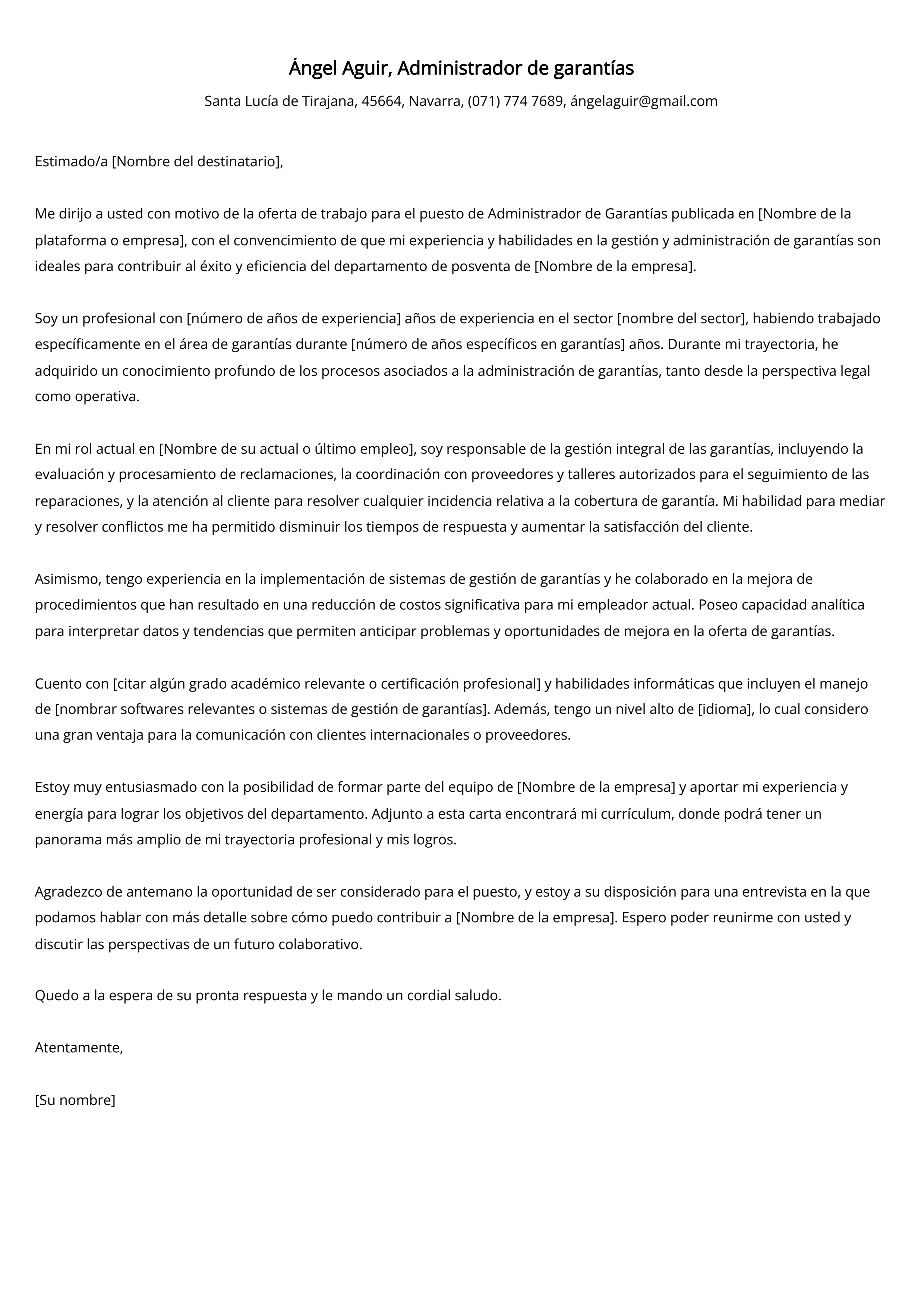 Crear carta de presentación