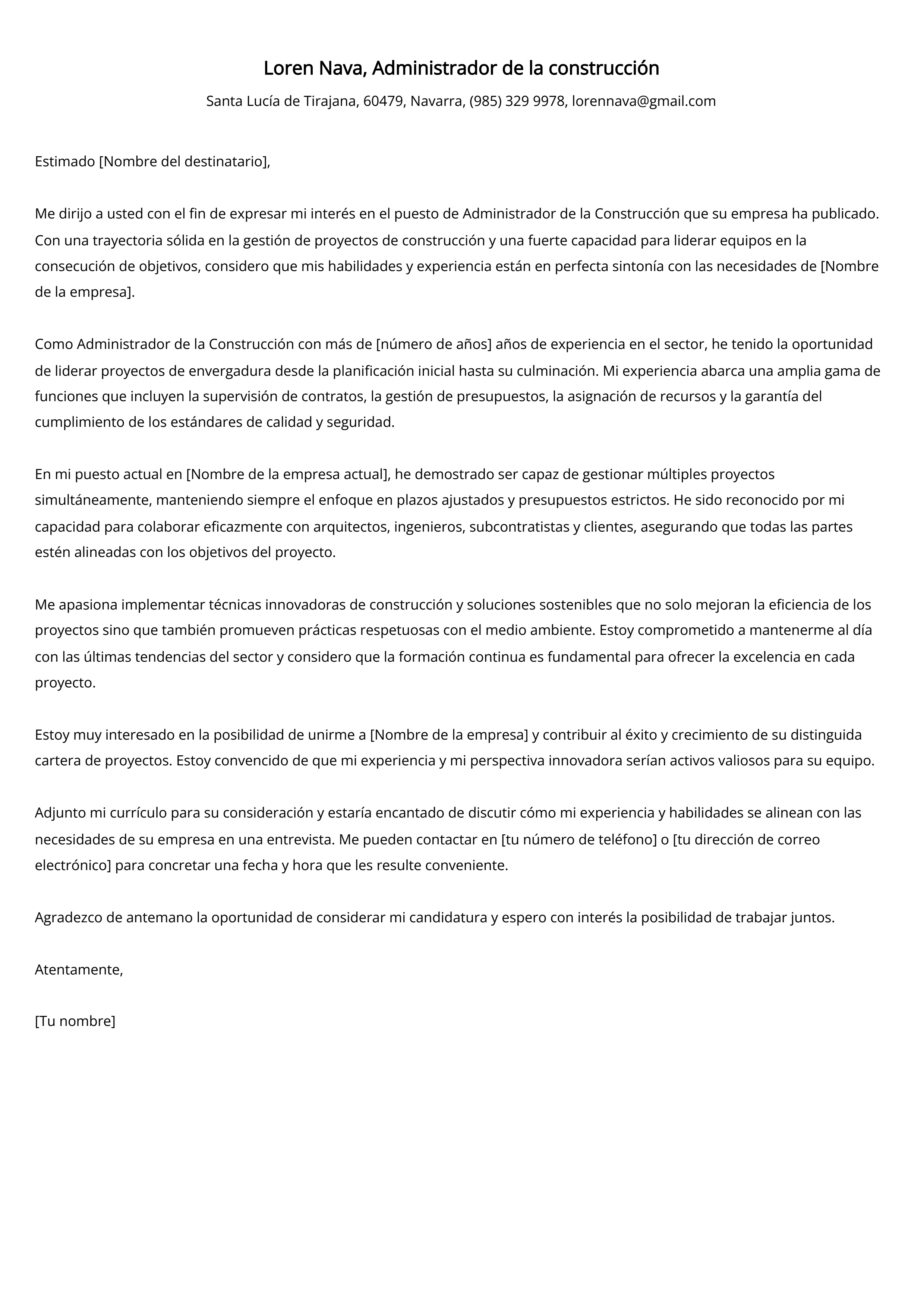 Crear carta de presentación