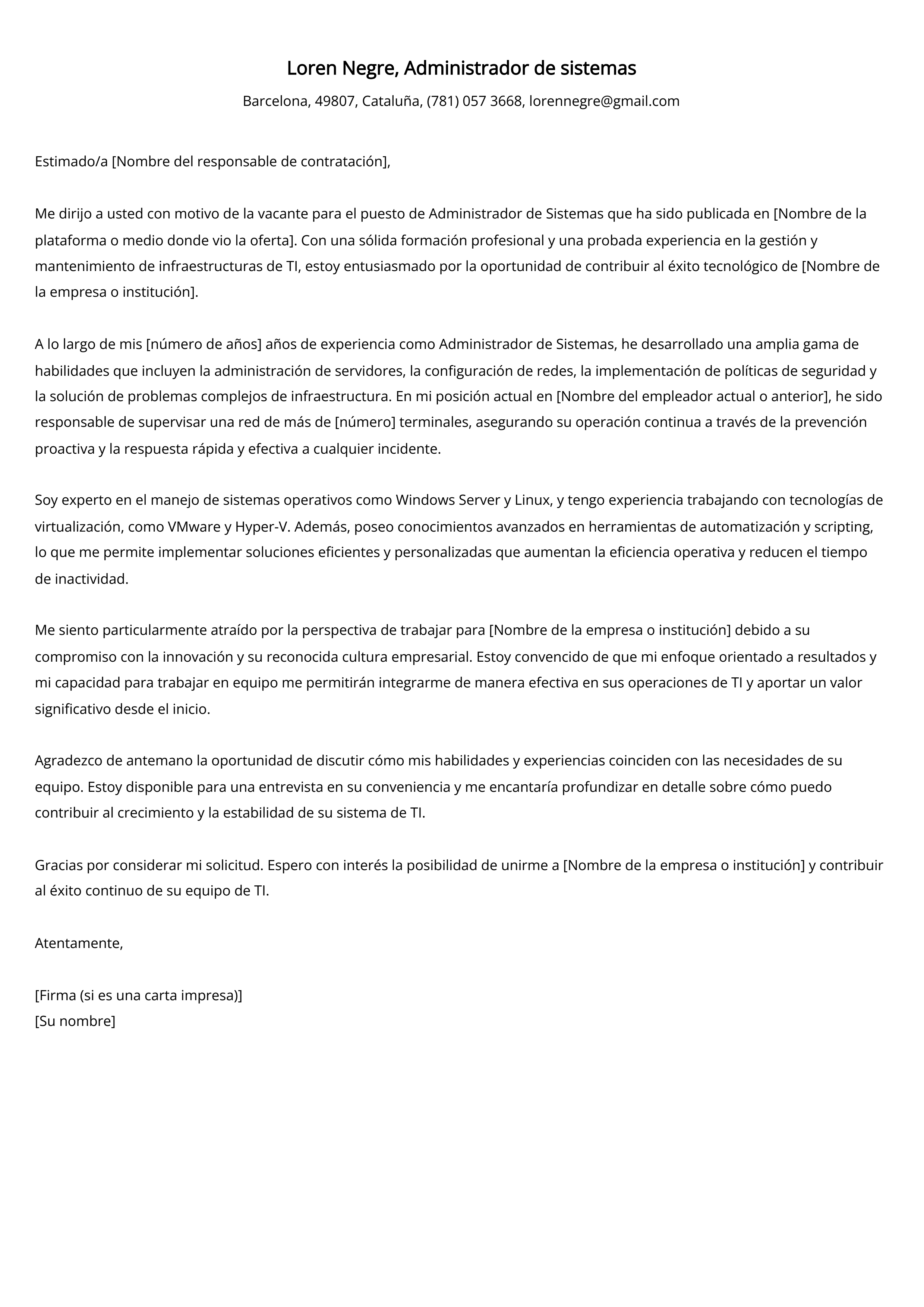 Crear carta de presentación