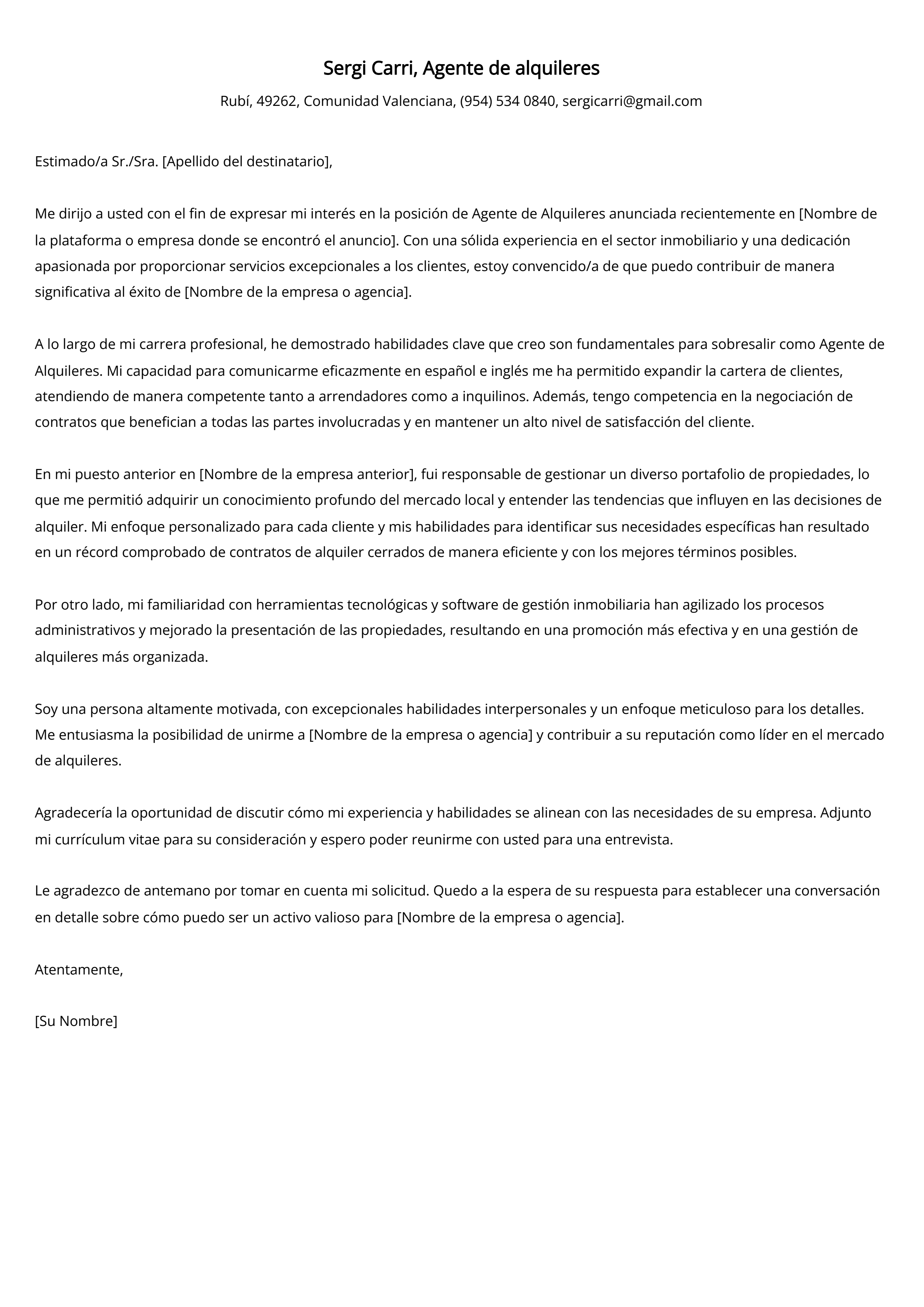 Crear carta de presentación