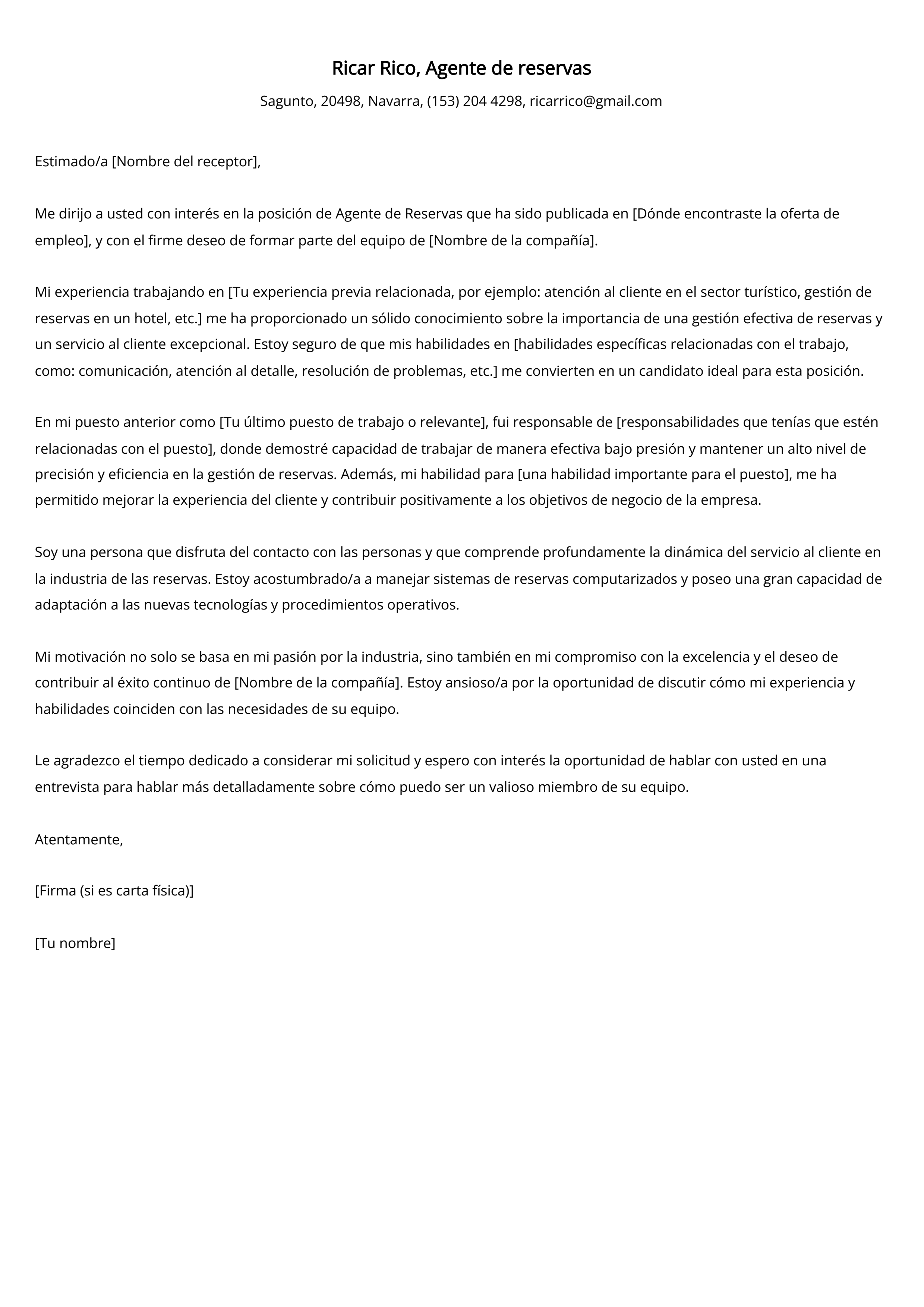 Crear carta de presentación