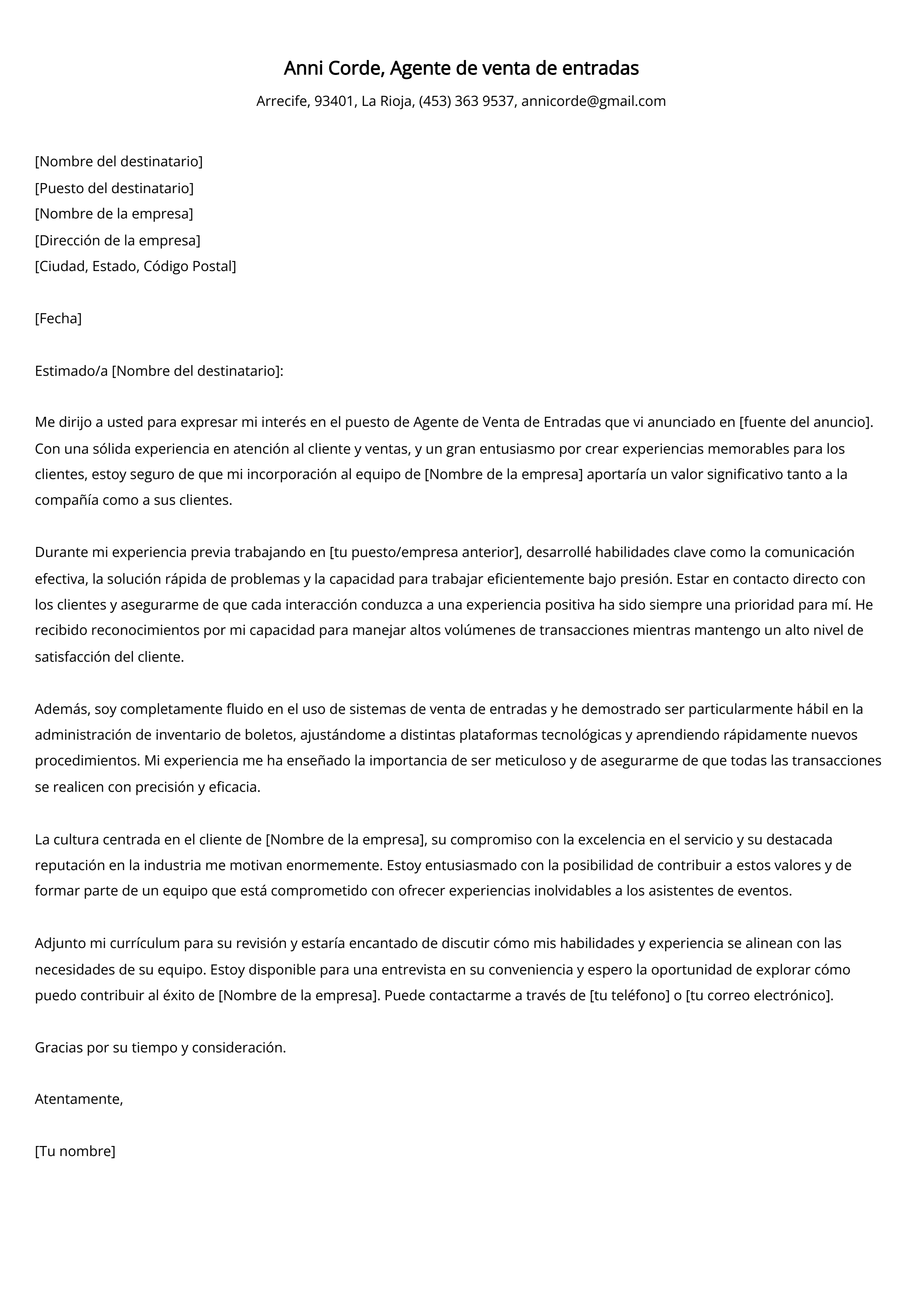 Crear carta de presentación