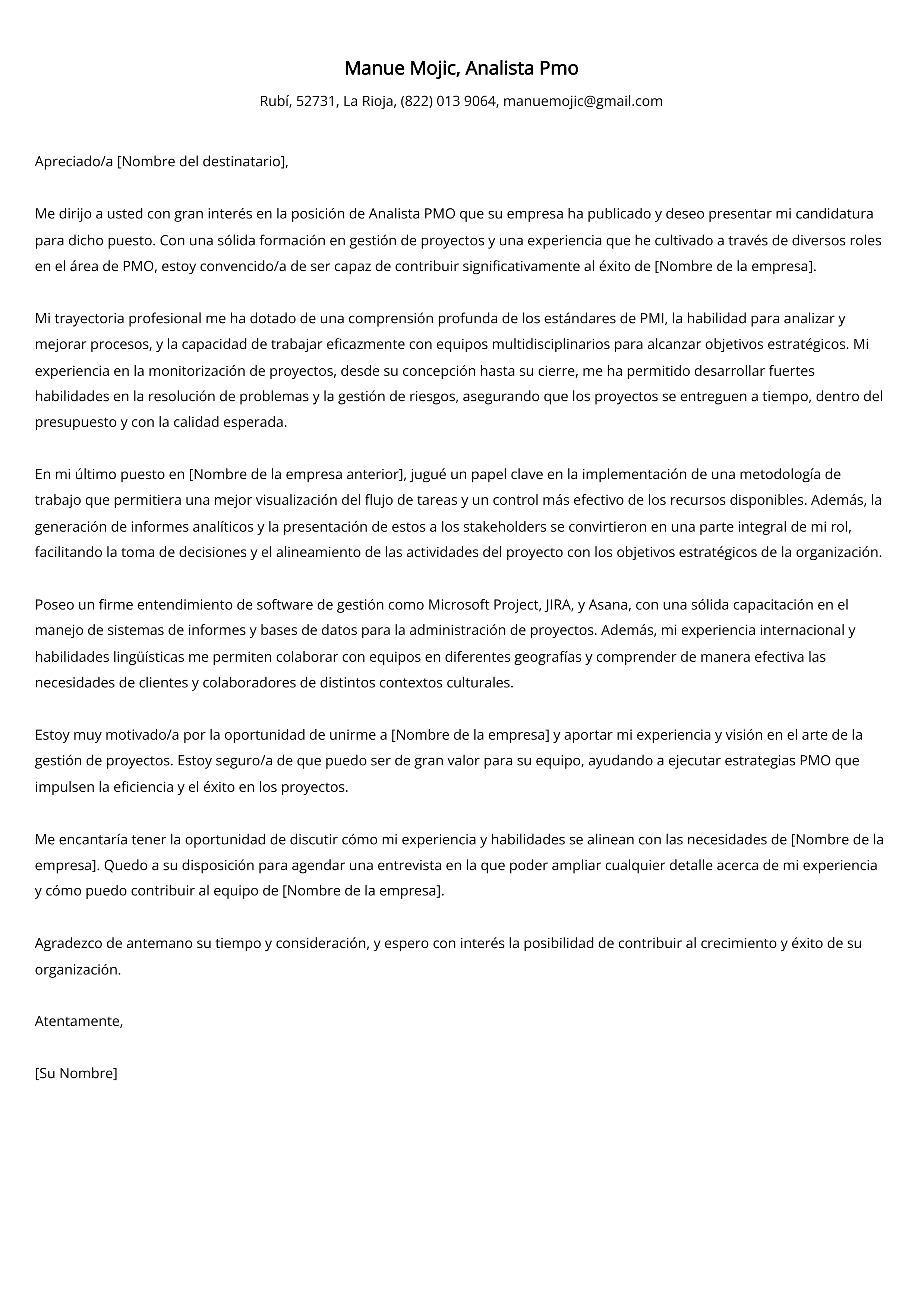 Crear carta de presentación