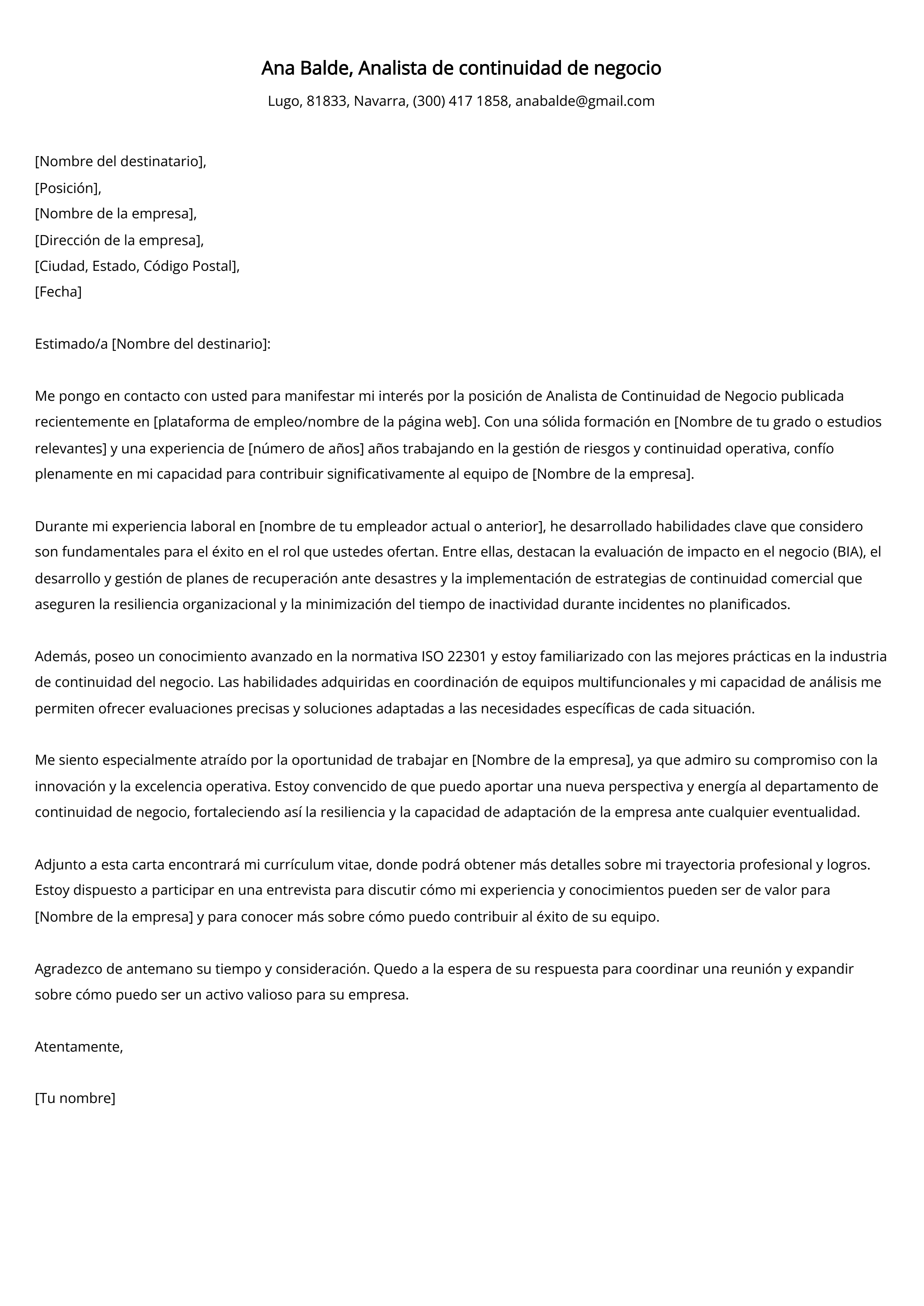 Crear carta de presentación