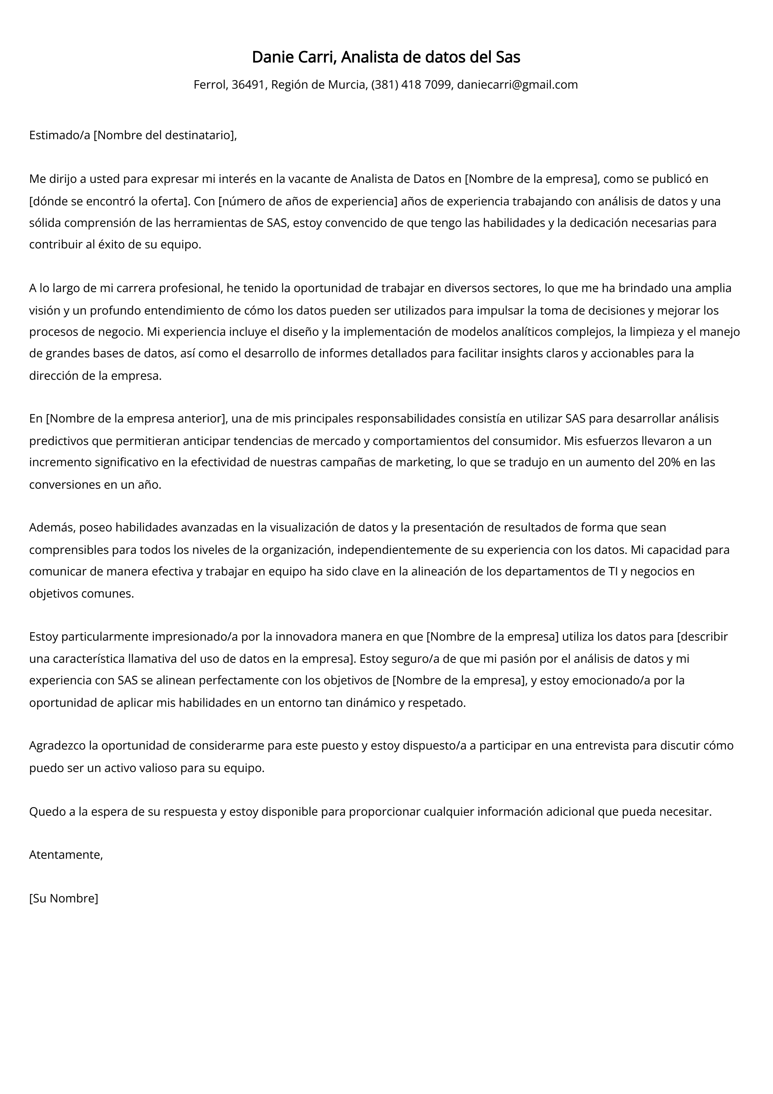 Crear carta de presentación