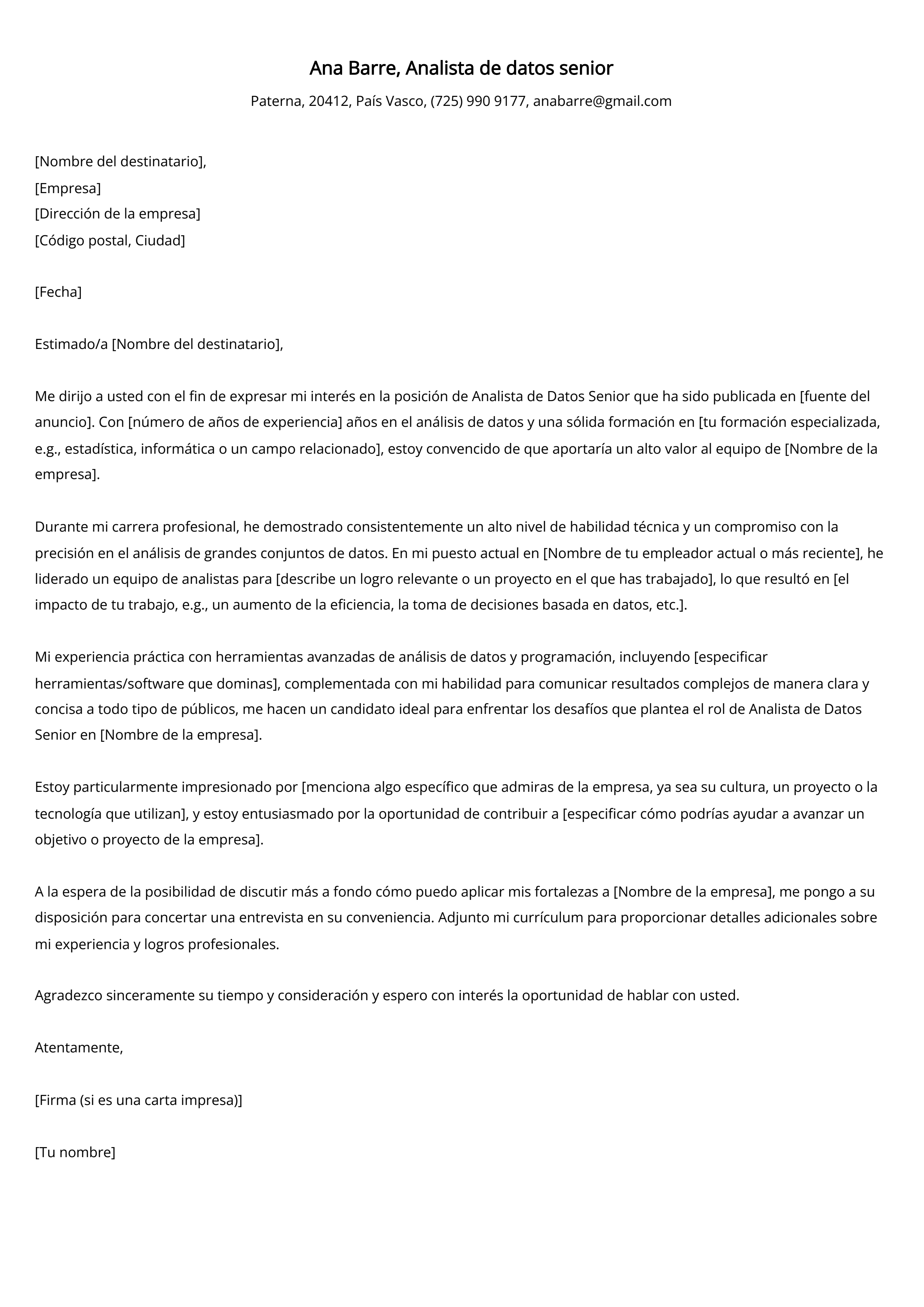 Crear carta de presentación