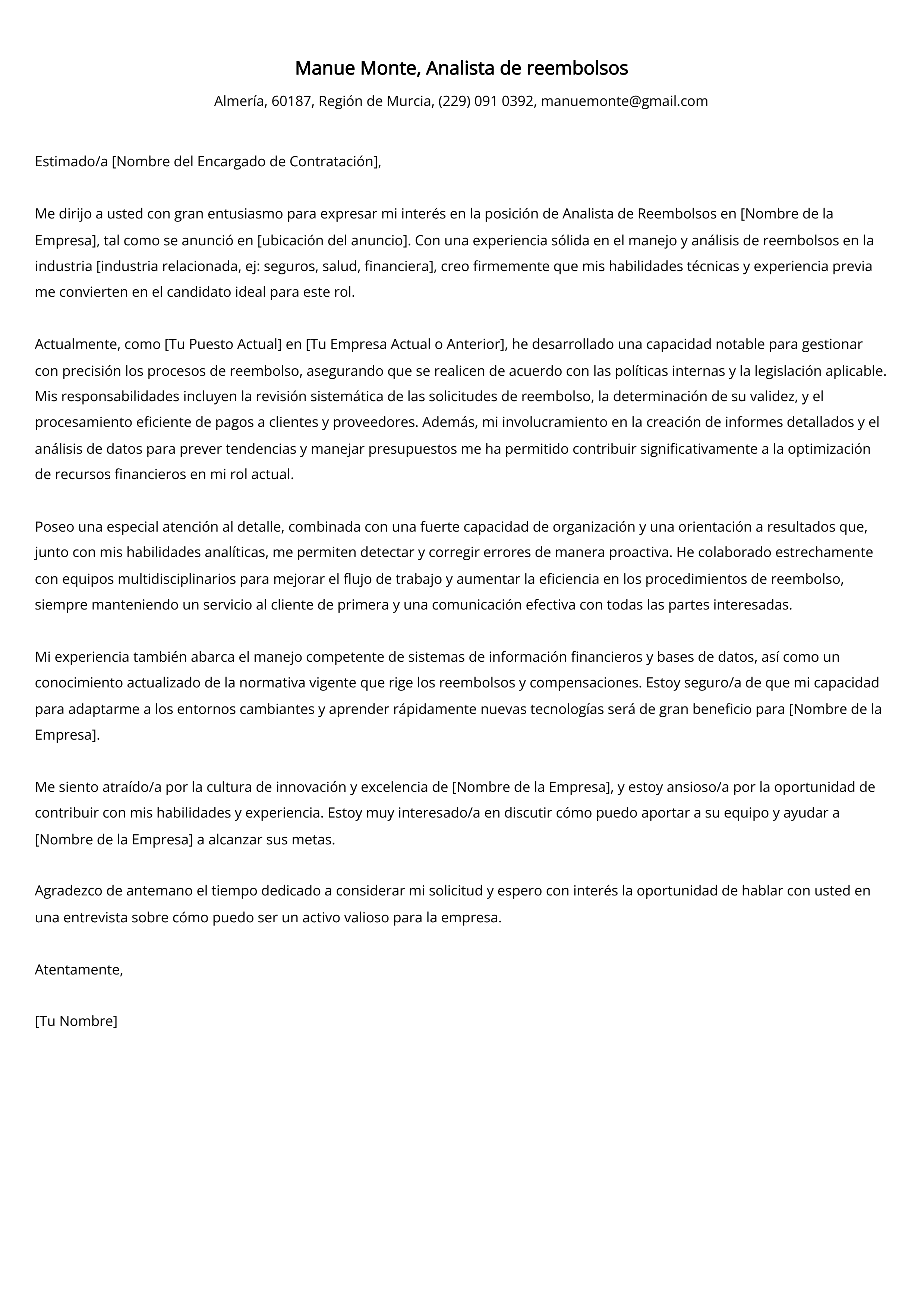 Crear carta de presentación