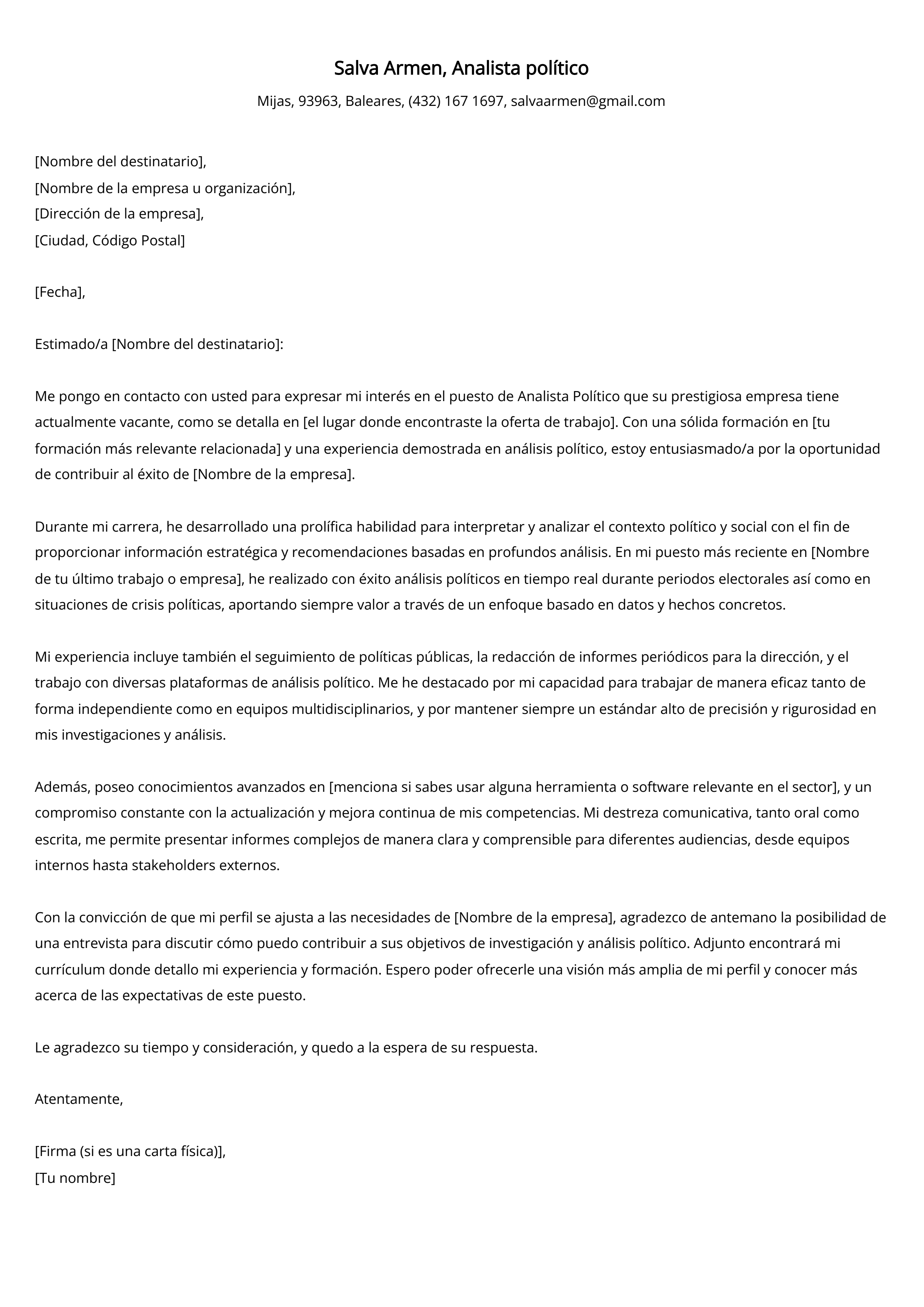 Crear carta de presentación