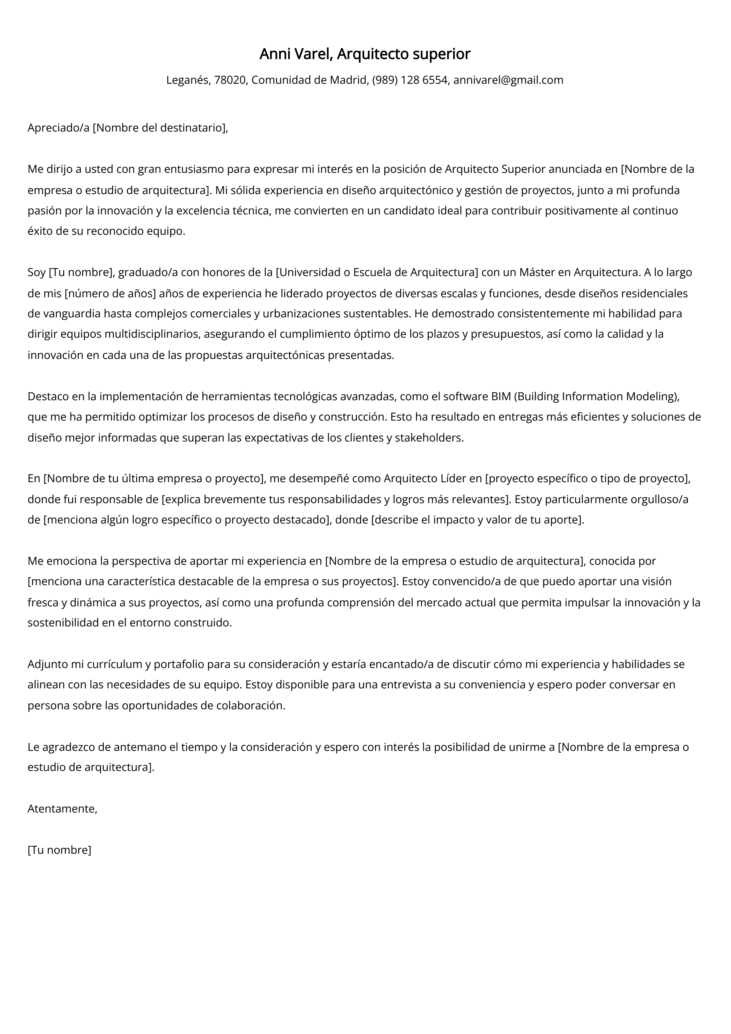 Crear carta de presentación