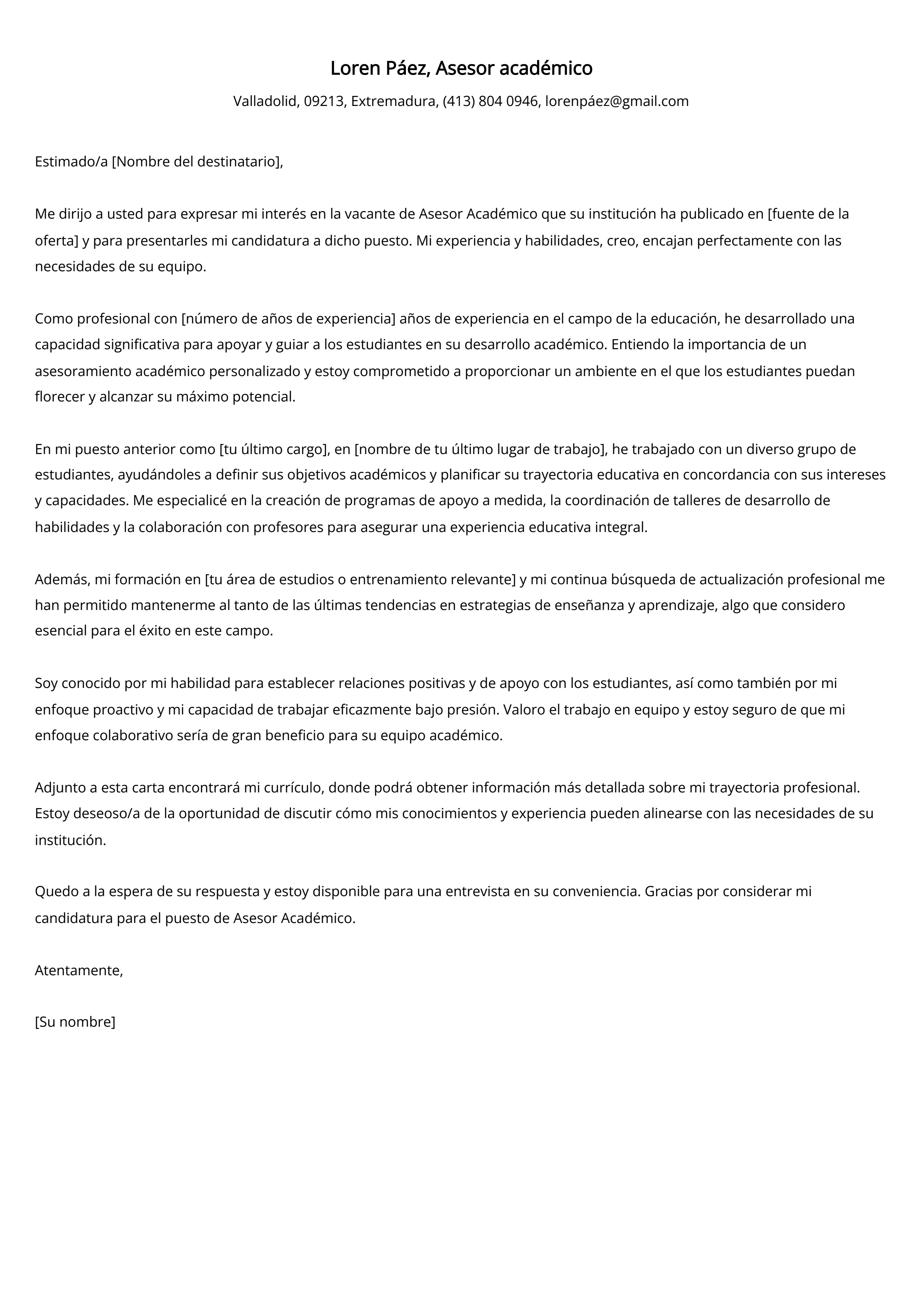 Crear carta de presentación