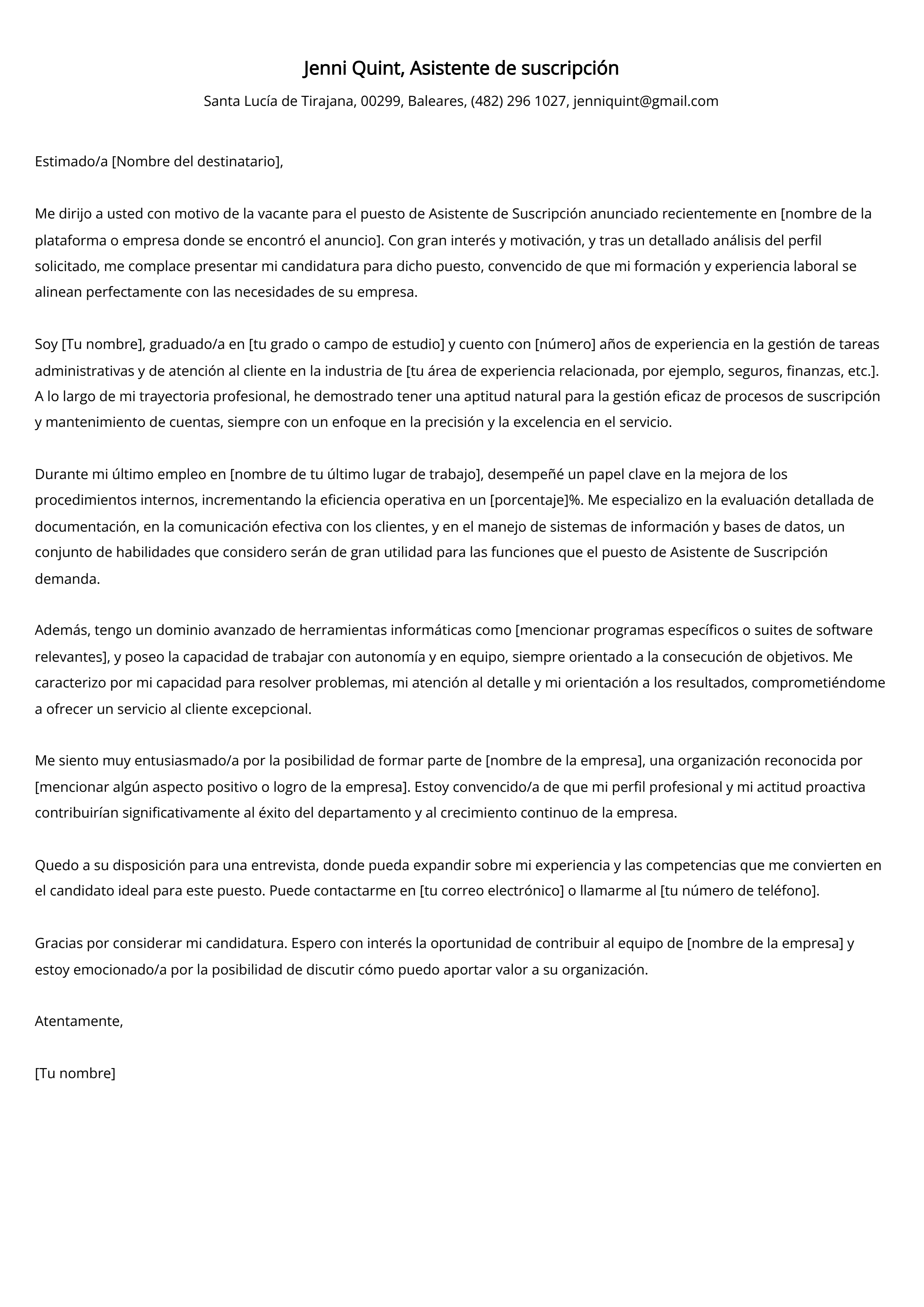 Crear carta de presentación