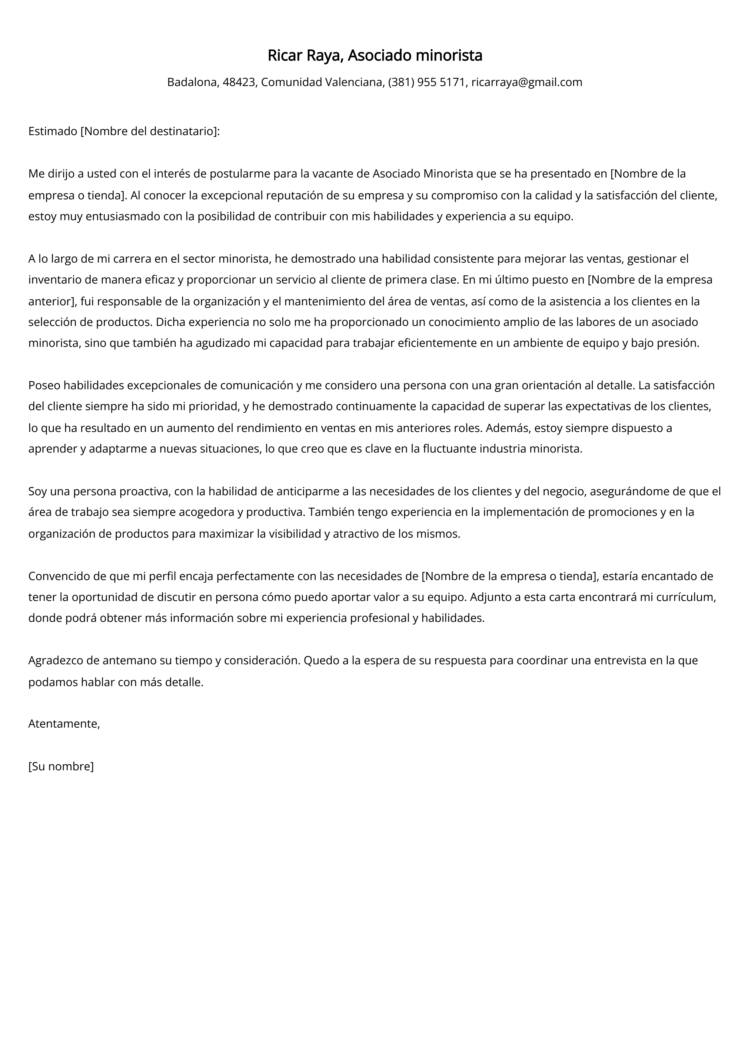 Crear carta de presentación