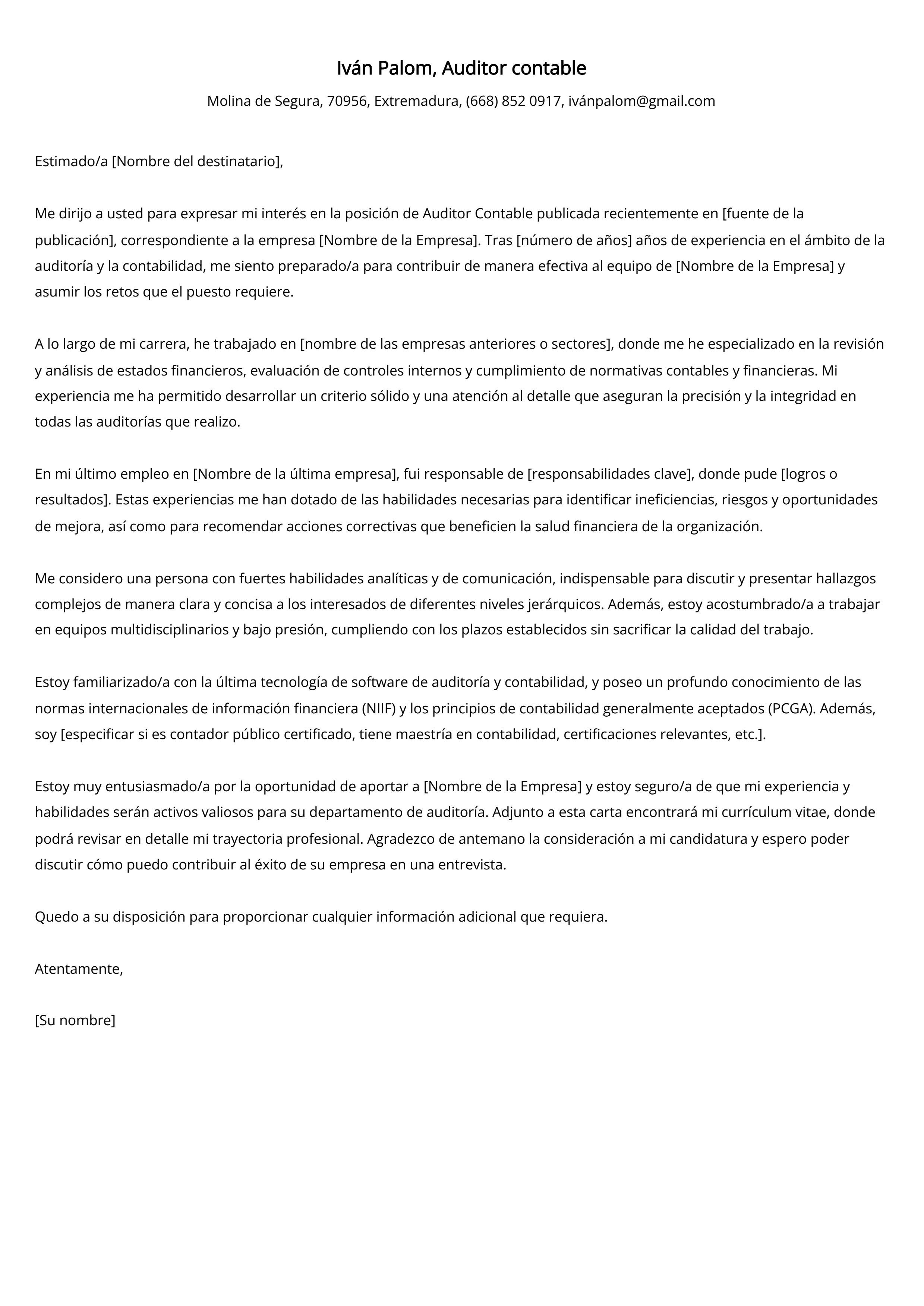 Crear carta de presentación