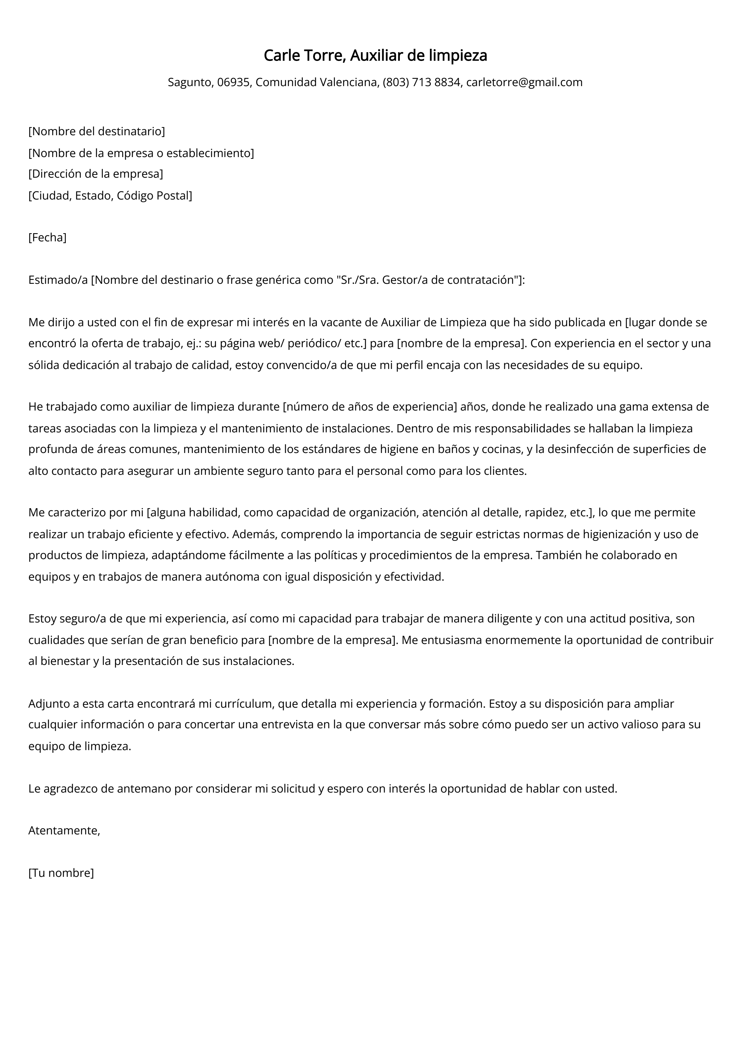 Crear carta de presentación