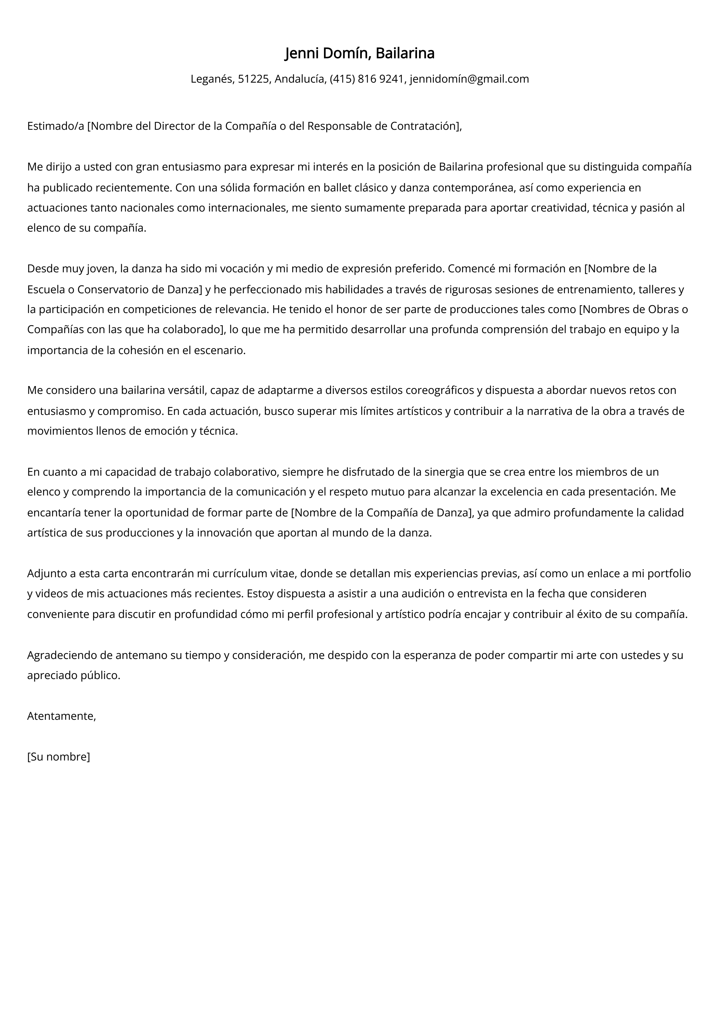 Crear carta de presentación