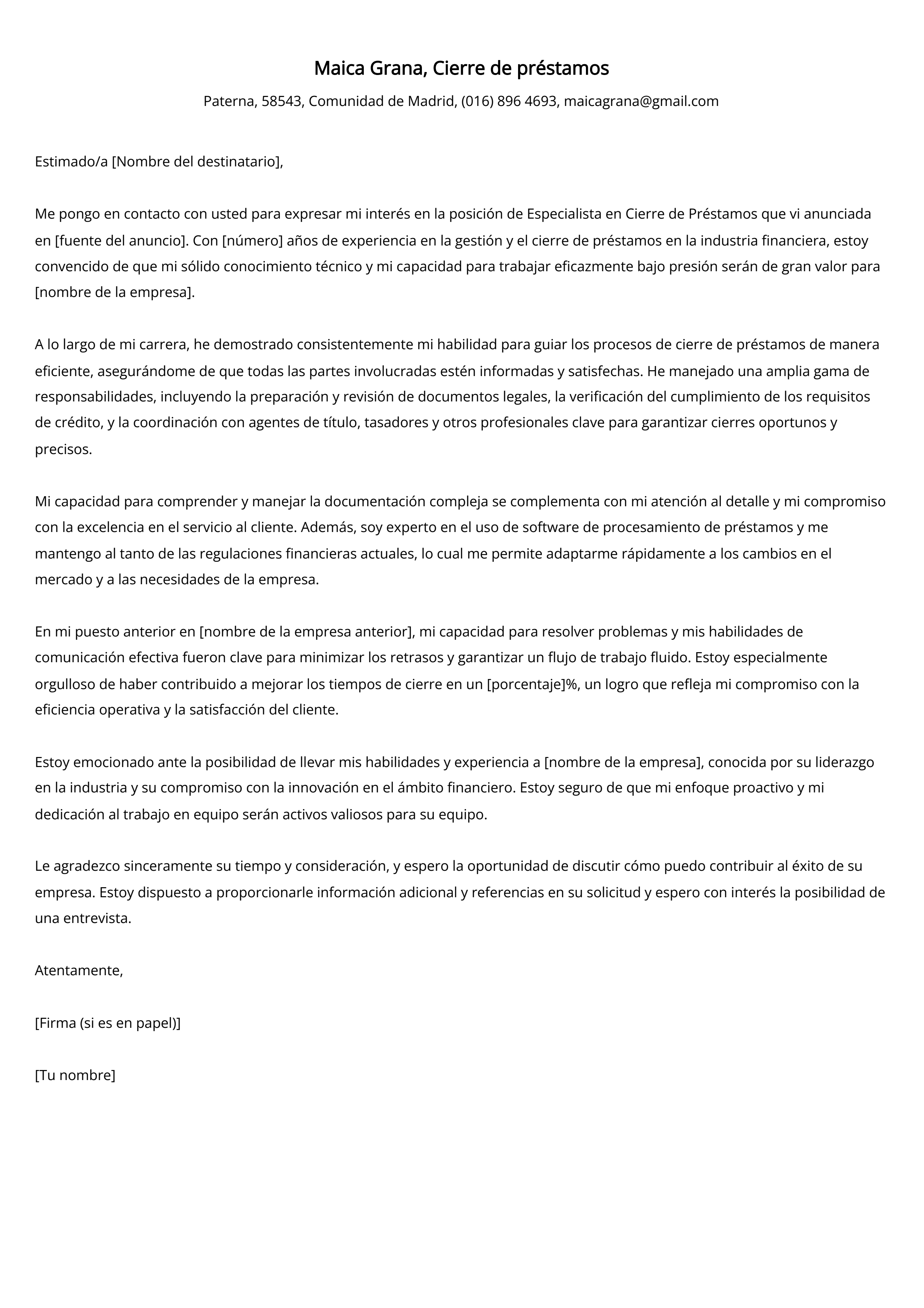 Crear carta de presentación