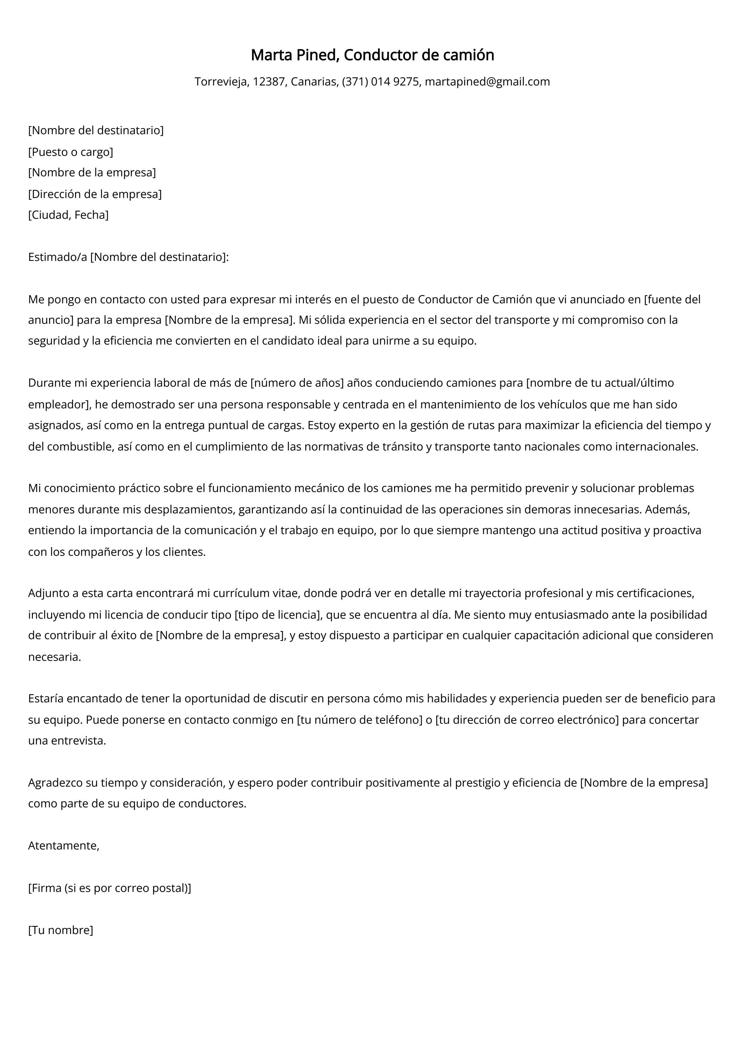 Crear carta de presentación