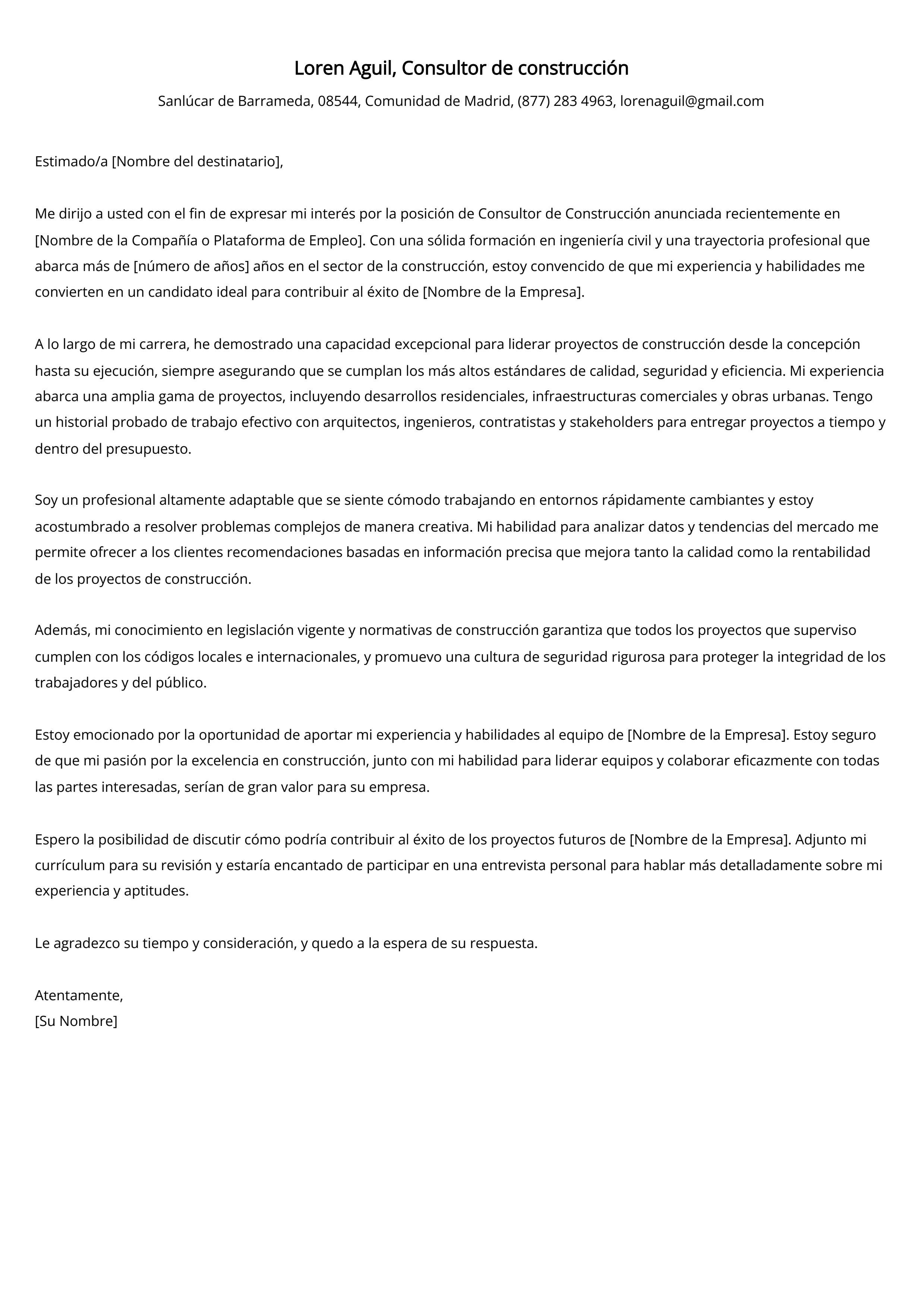 Crear carta de presentación