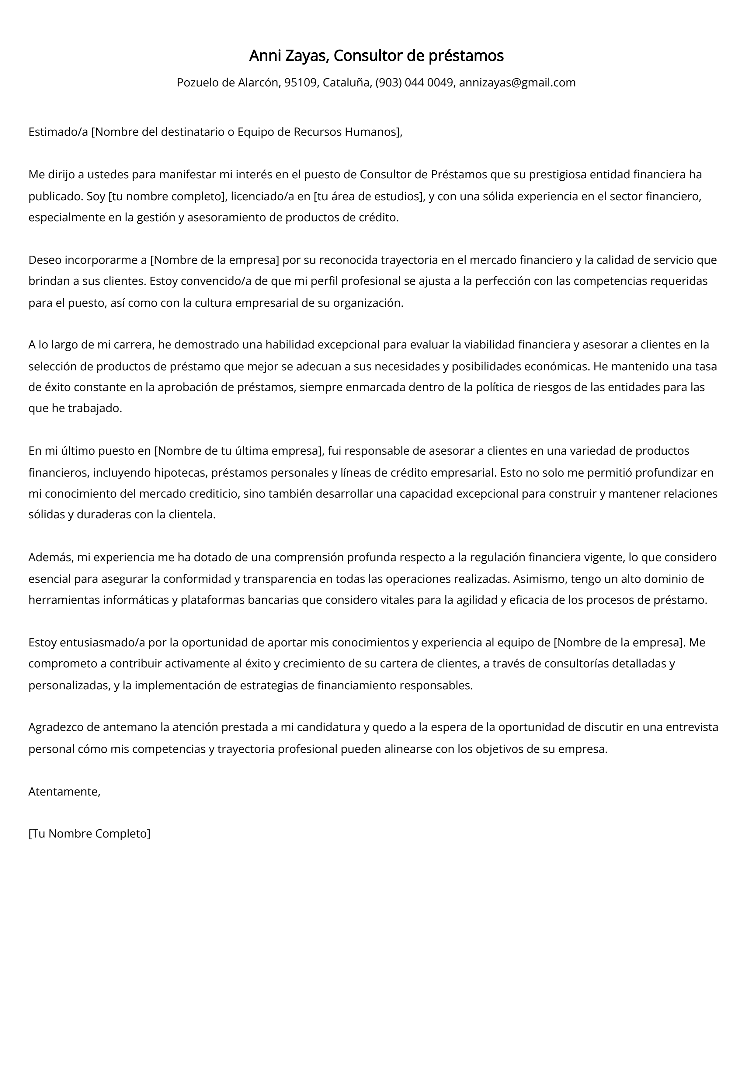 Crear carta de presentación