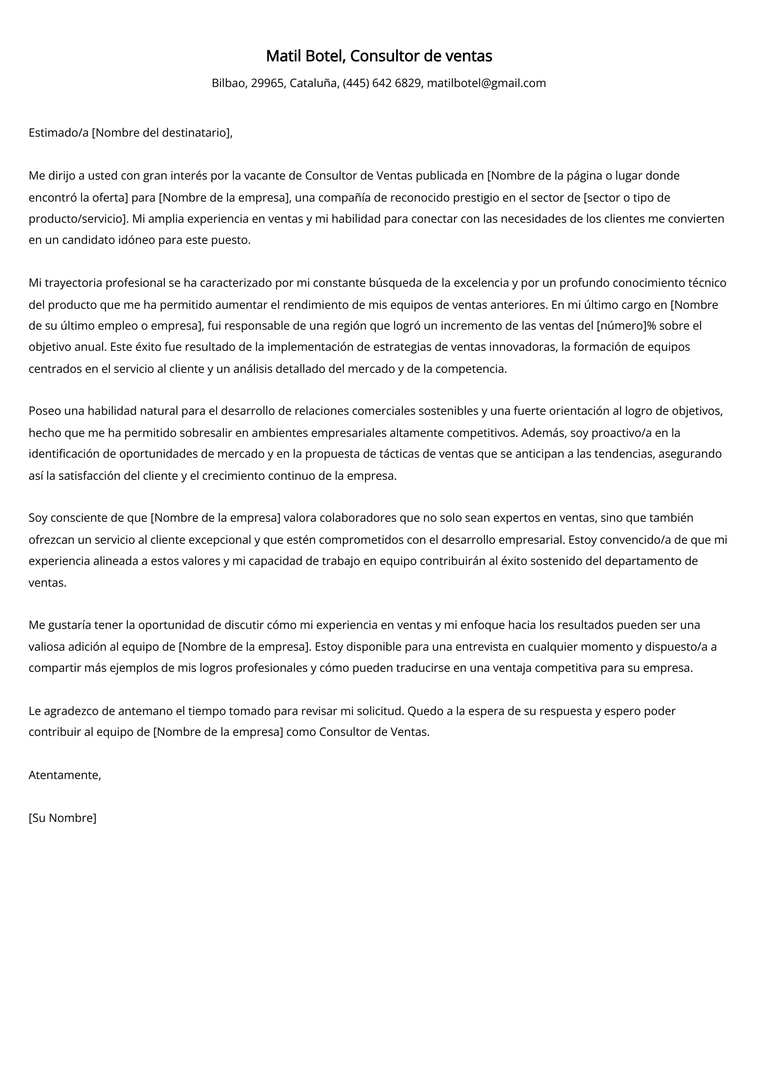 Crear carta de presentación