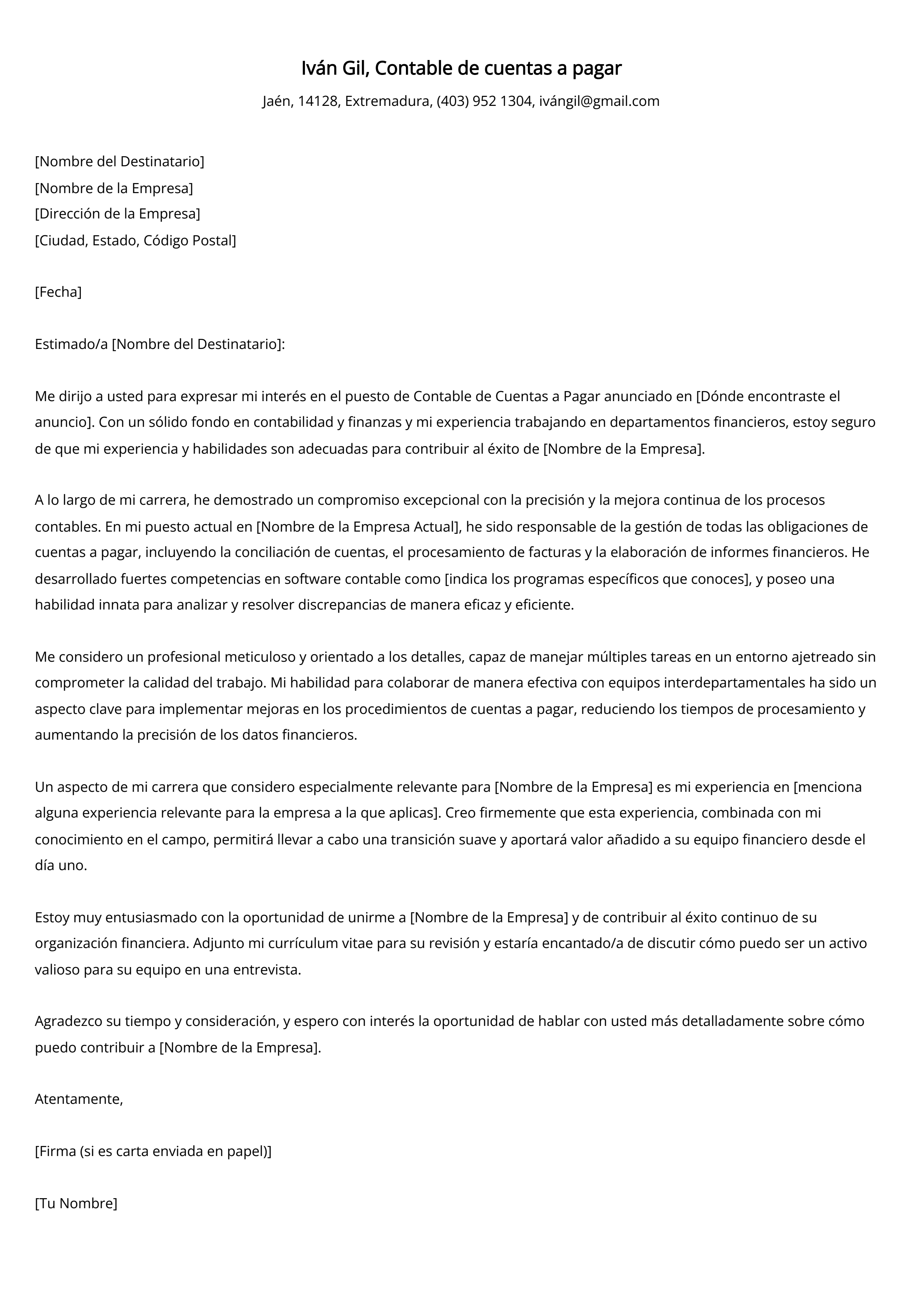 Crear carta de presentación