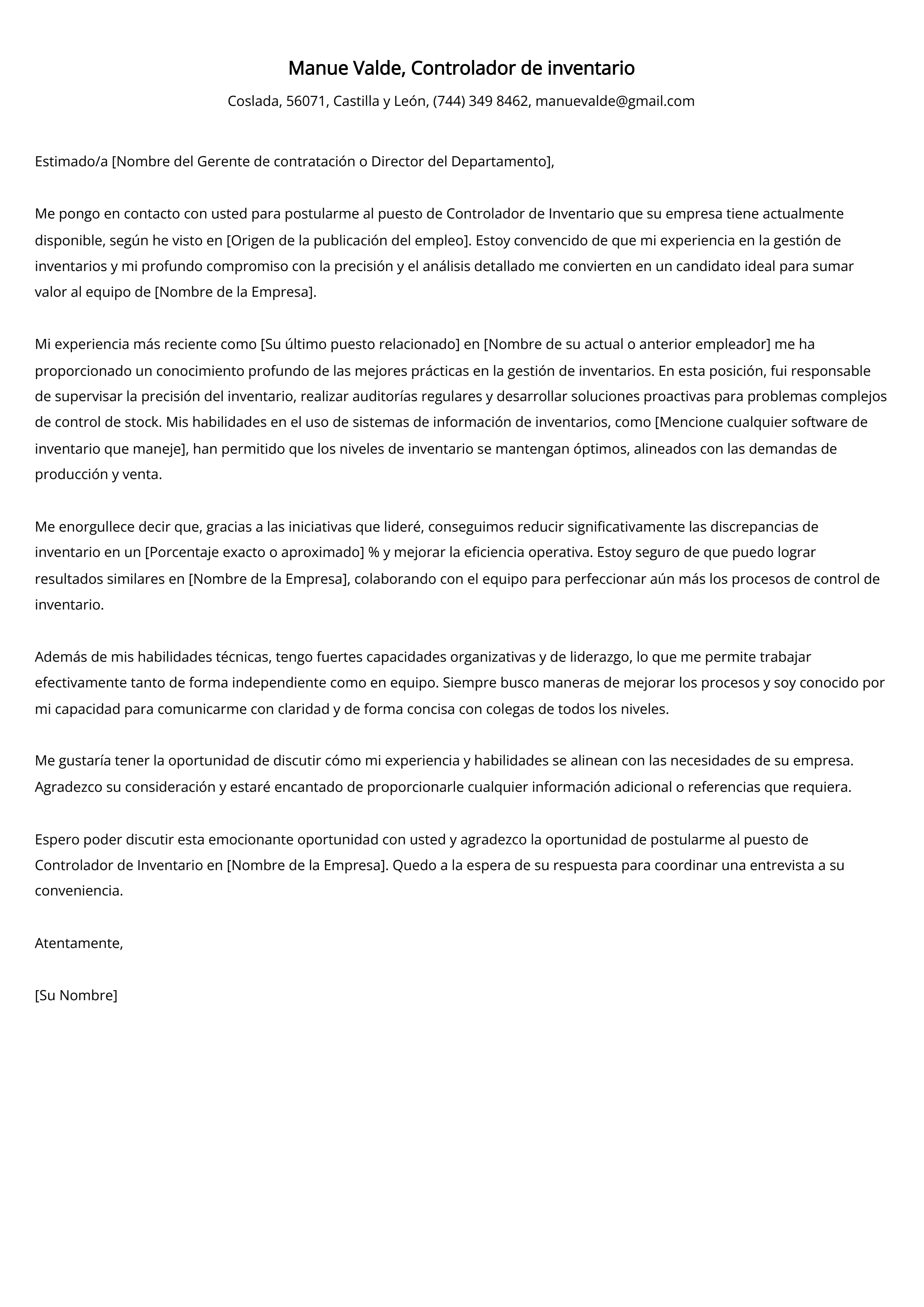 Crear carta de presentación