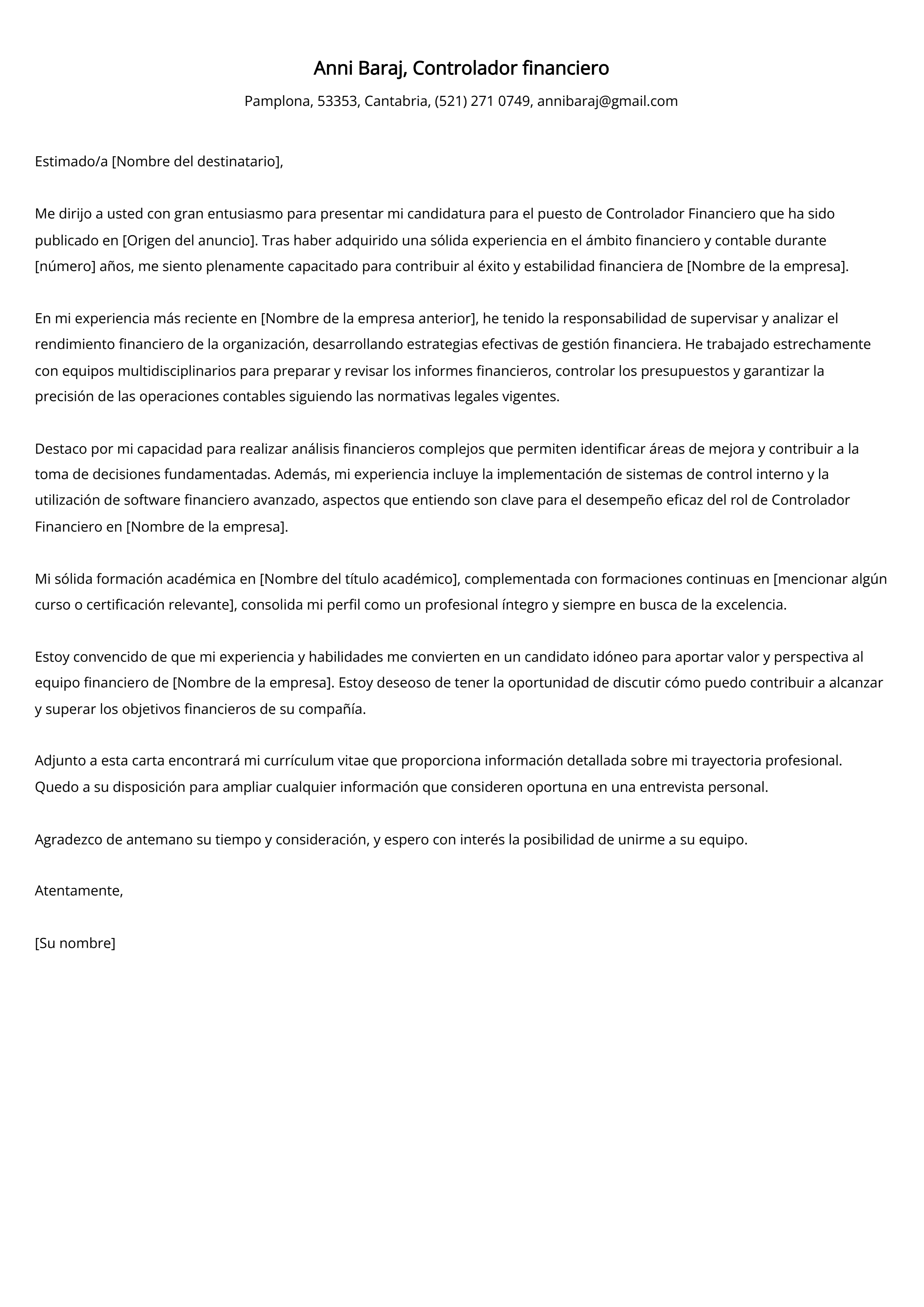 Crear carta de presentación