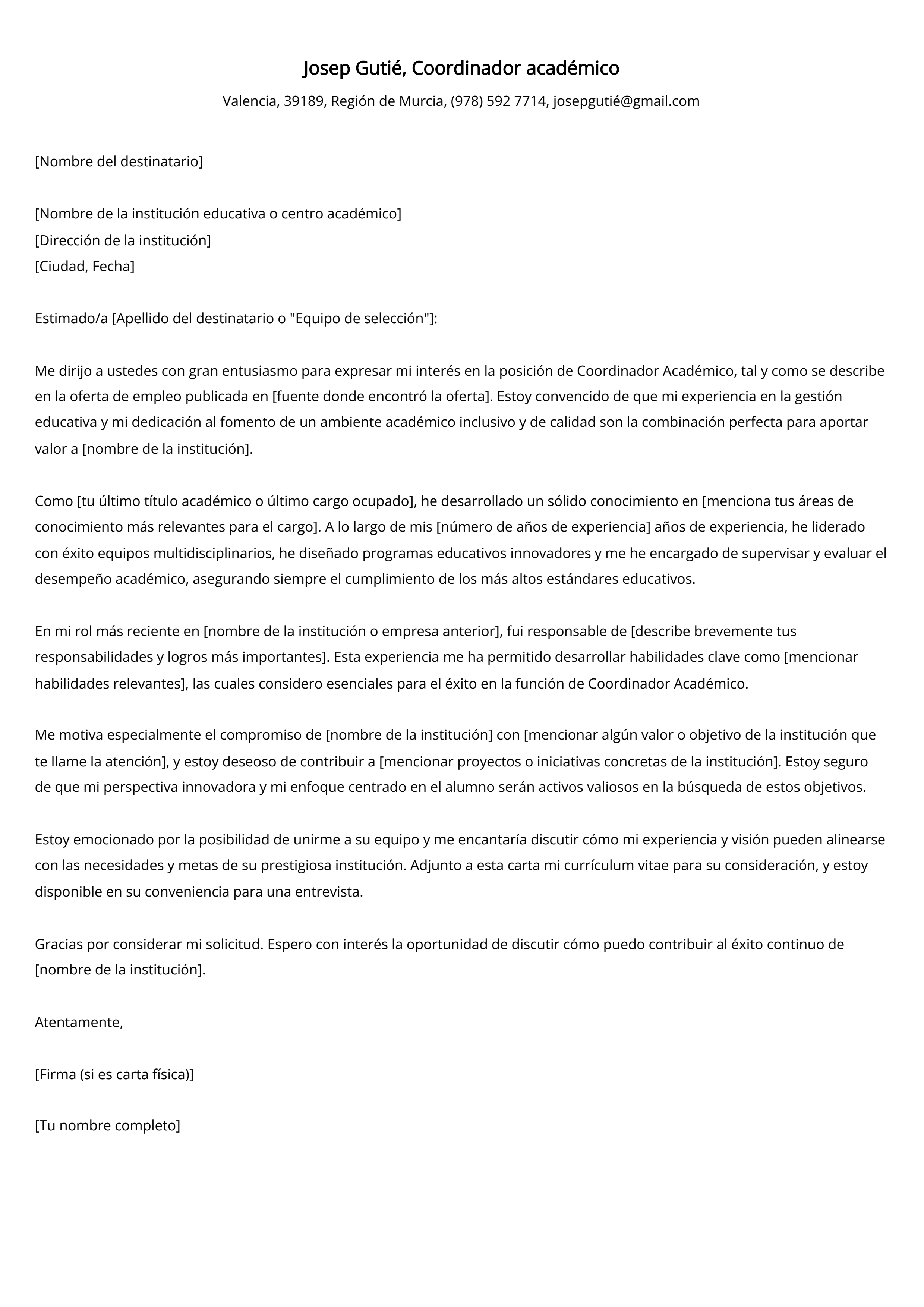 Crear carta de presentación