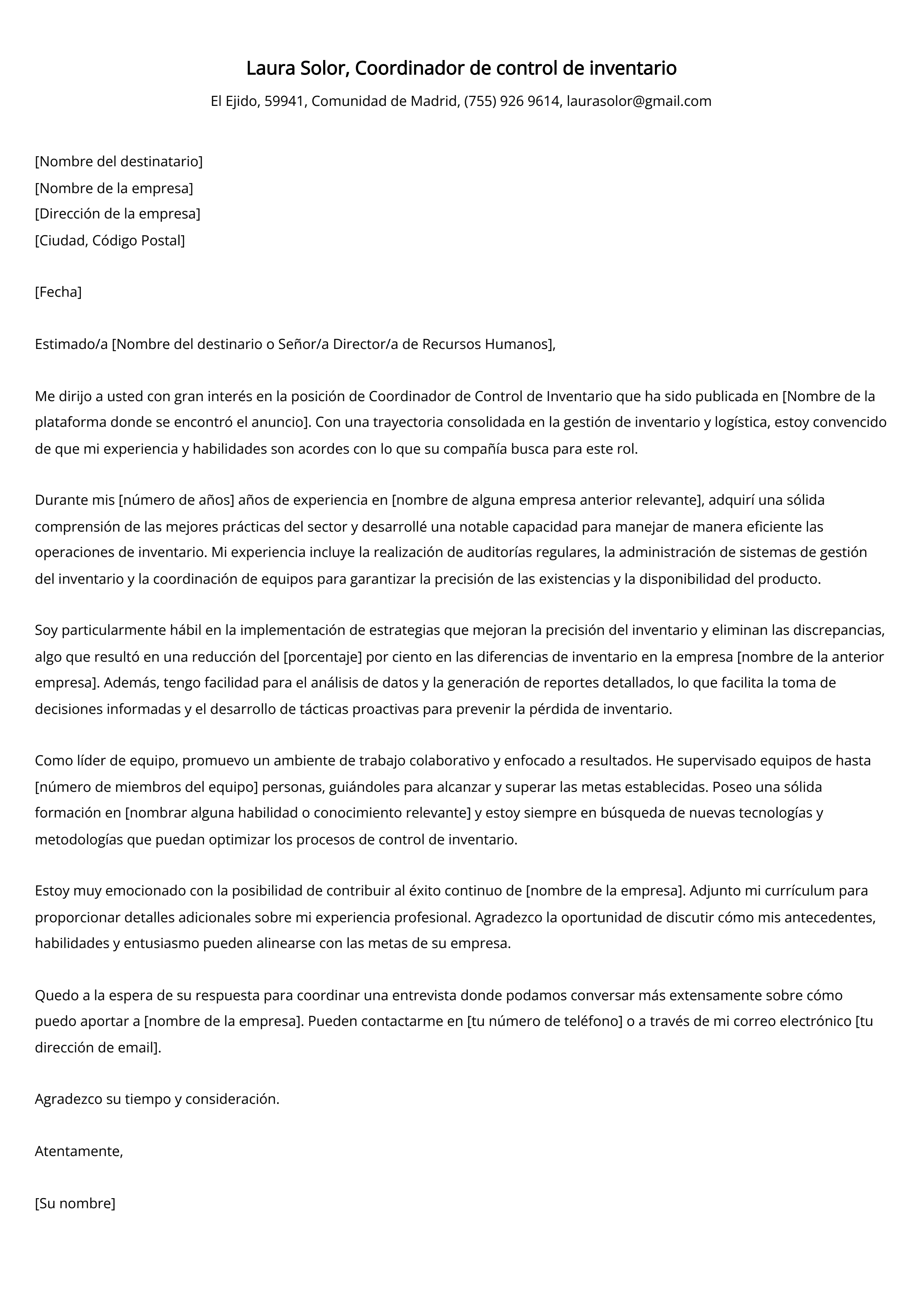 Crear carta de presentación