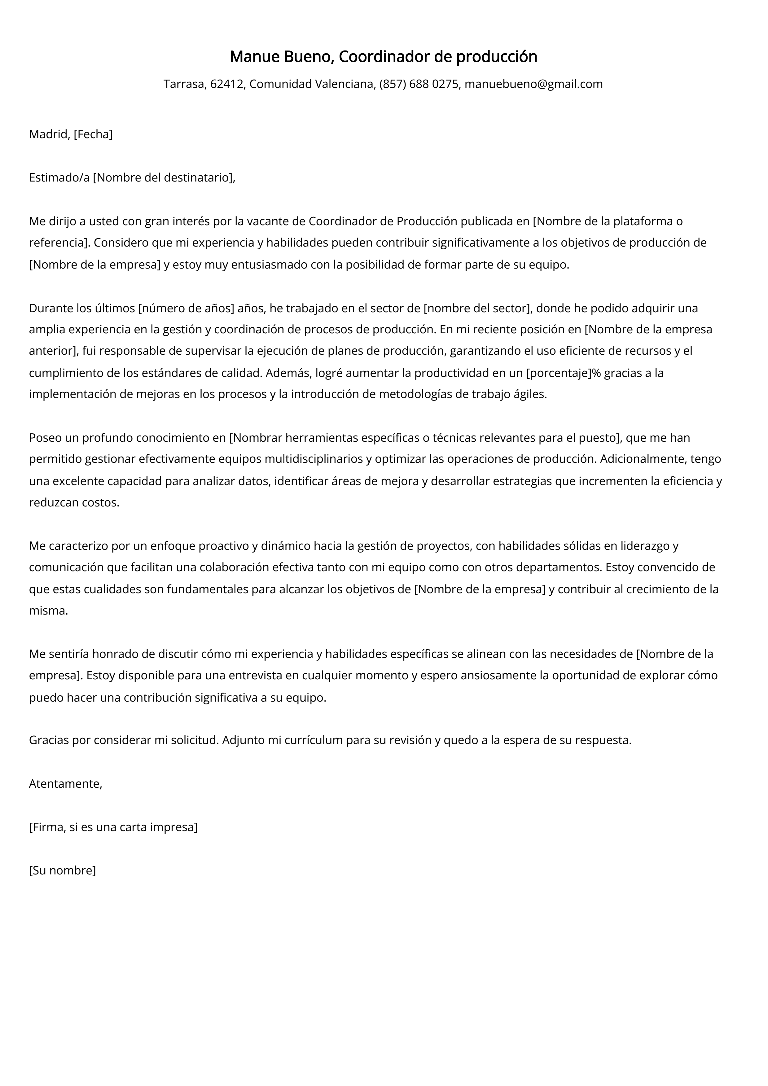 Crear carta de presentación