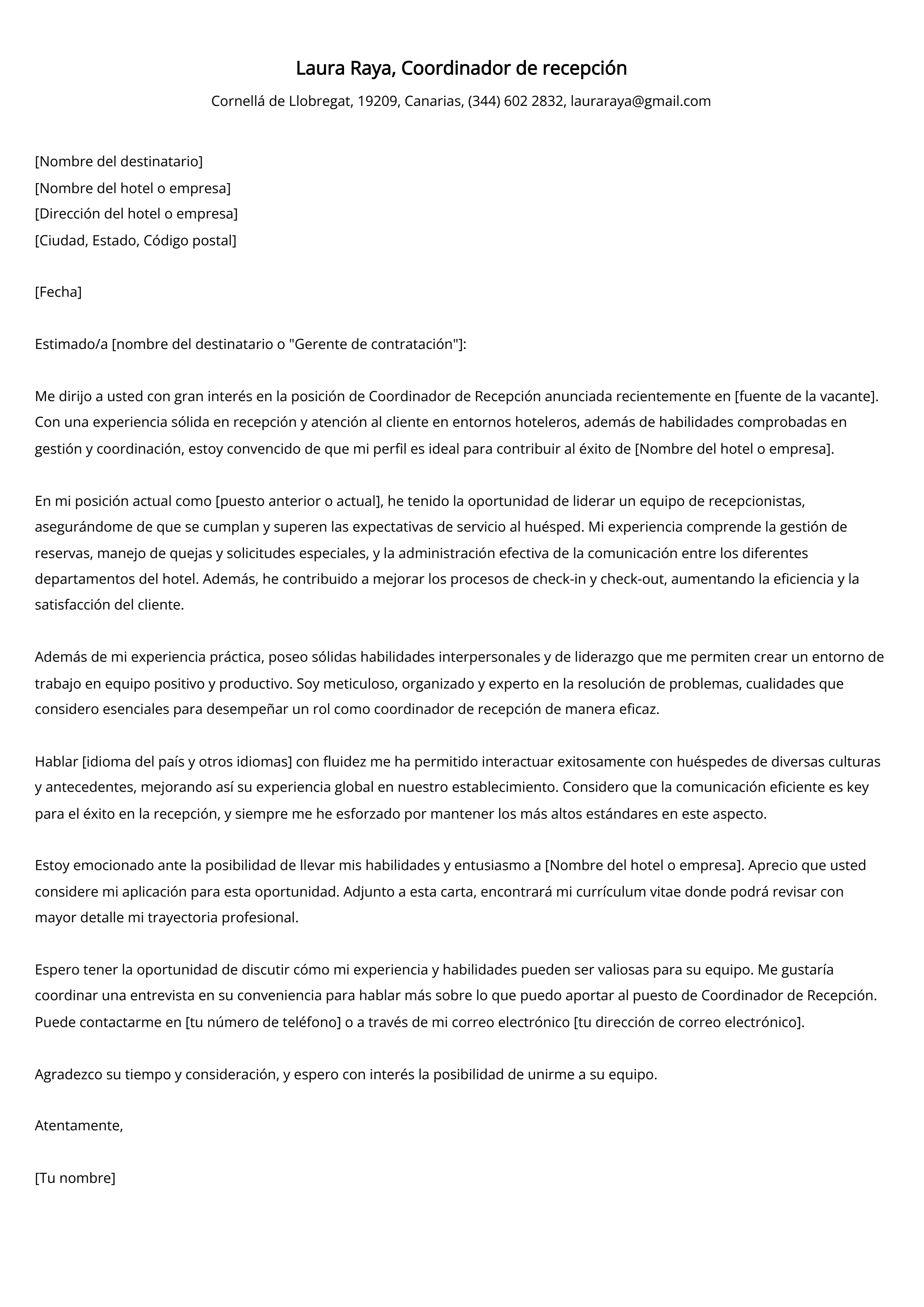 Crear carta de presentación