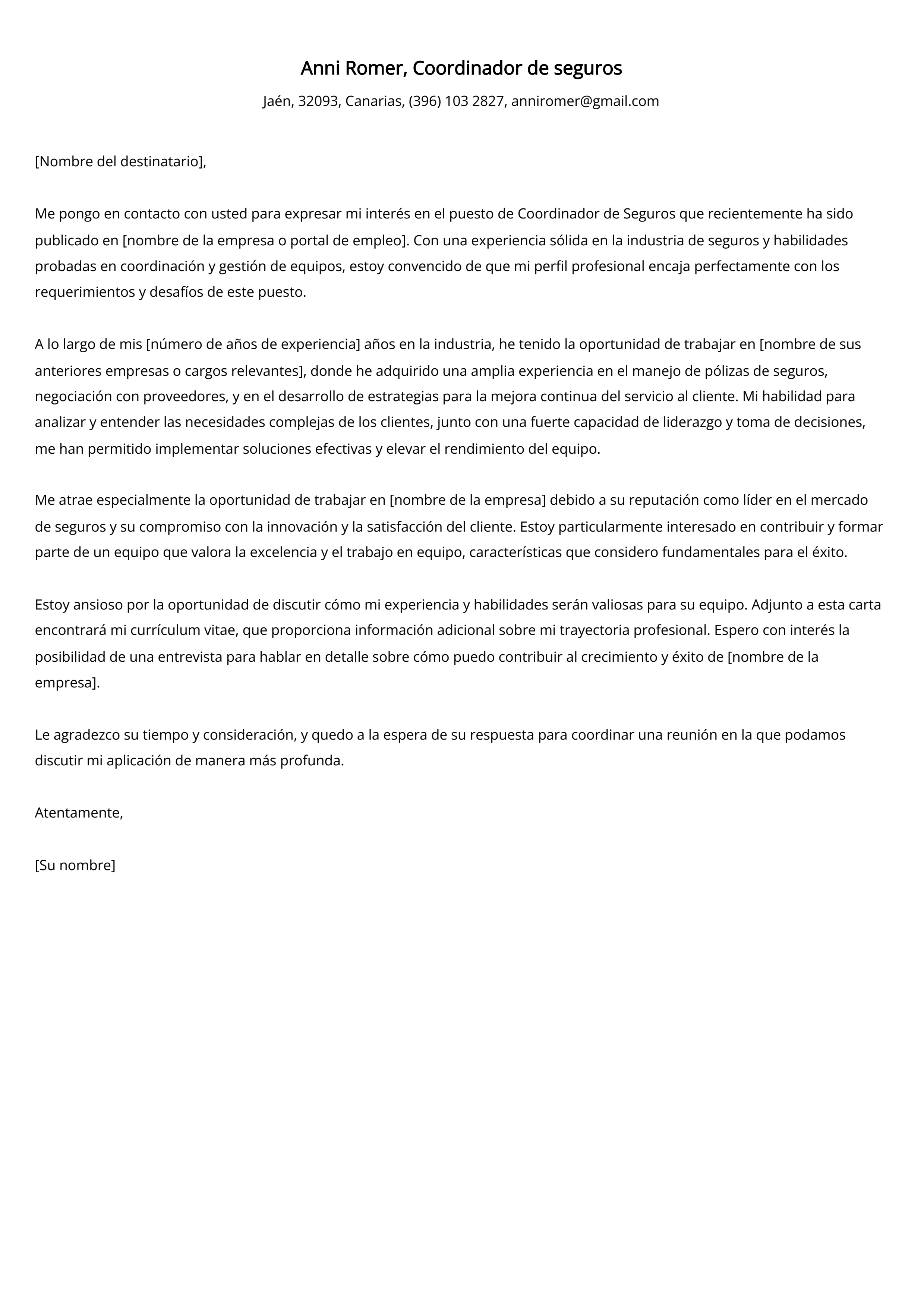 Crear carta de presentación