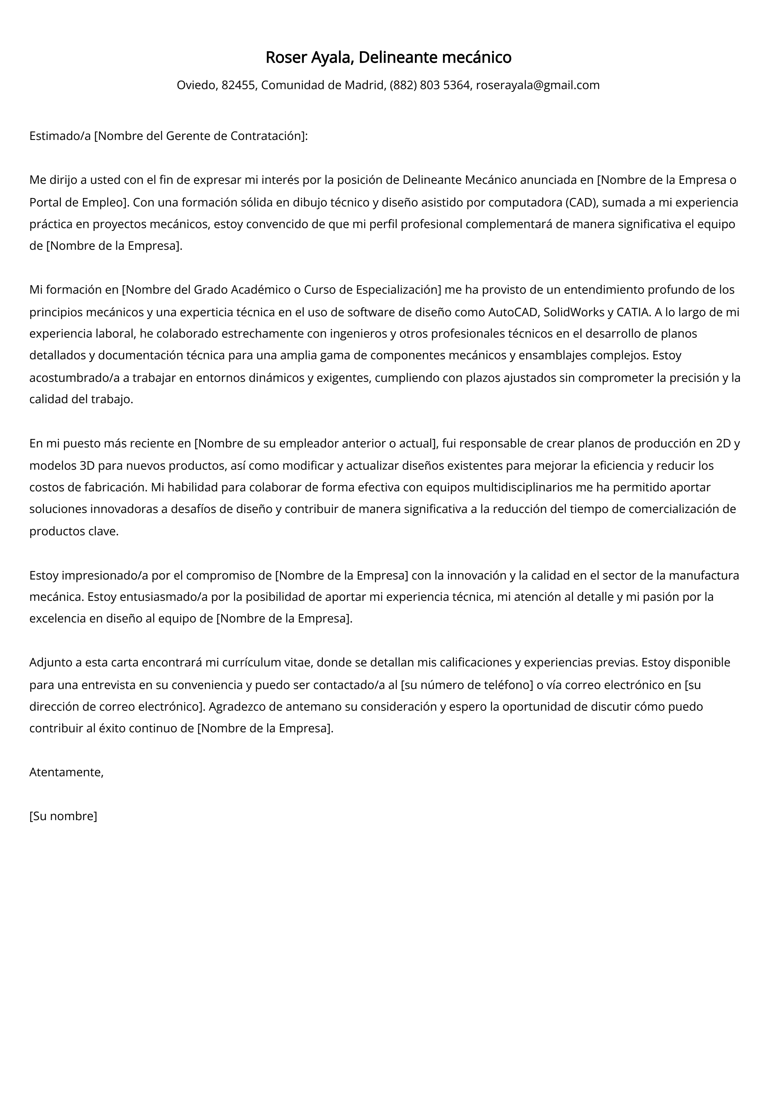 Crear carta de presentación