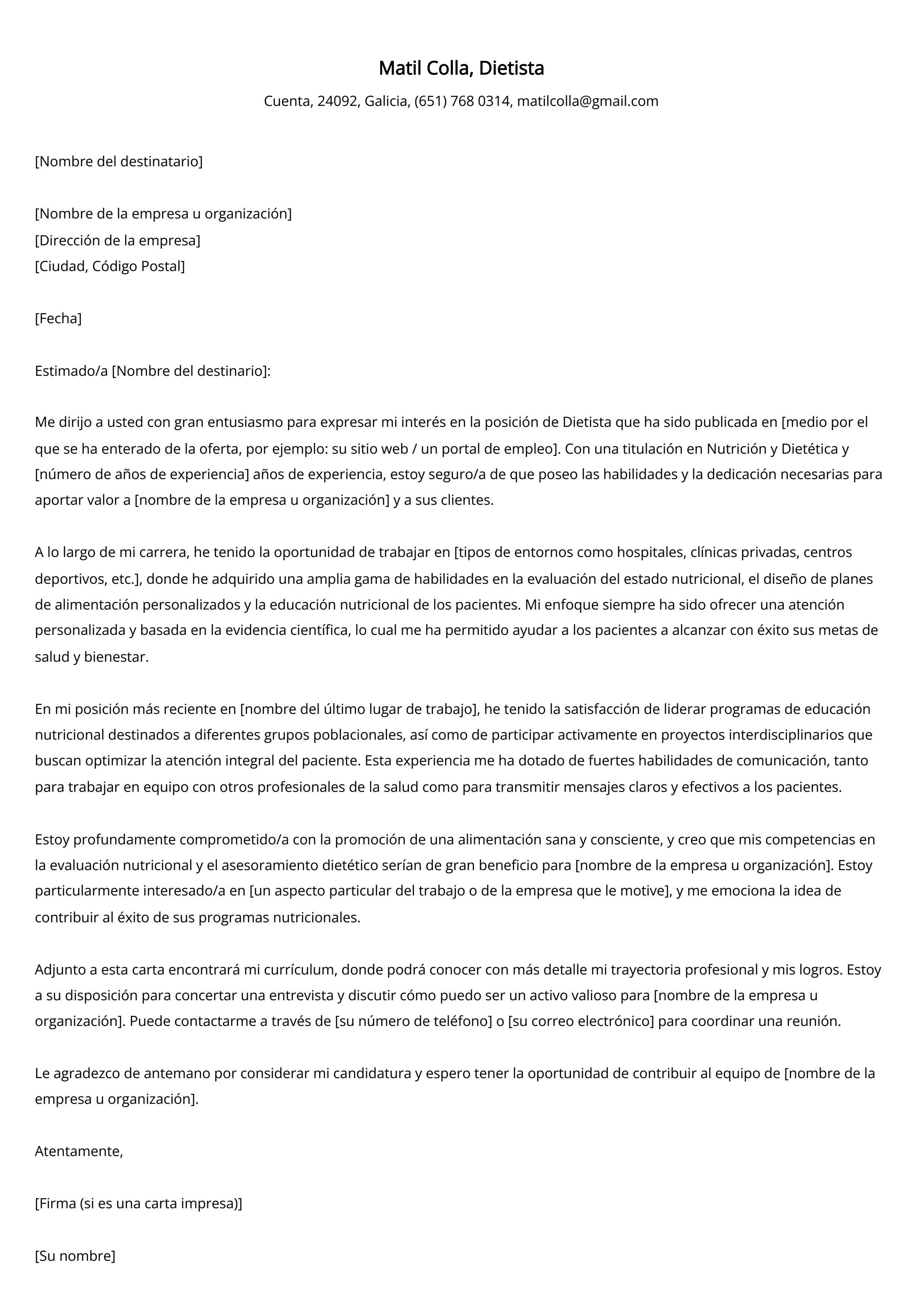 Crear carta de presentación