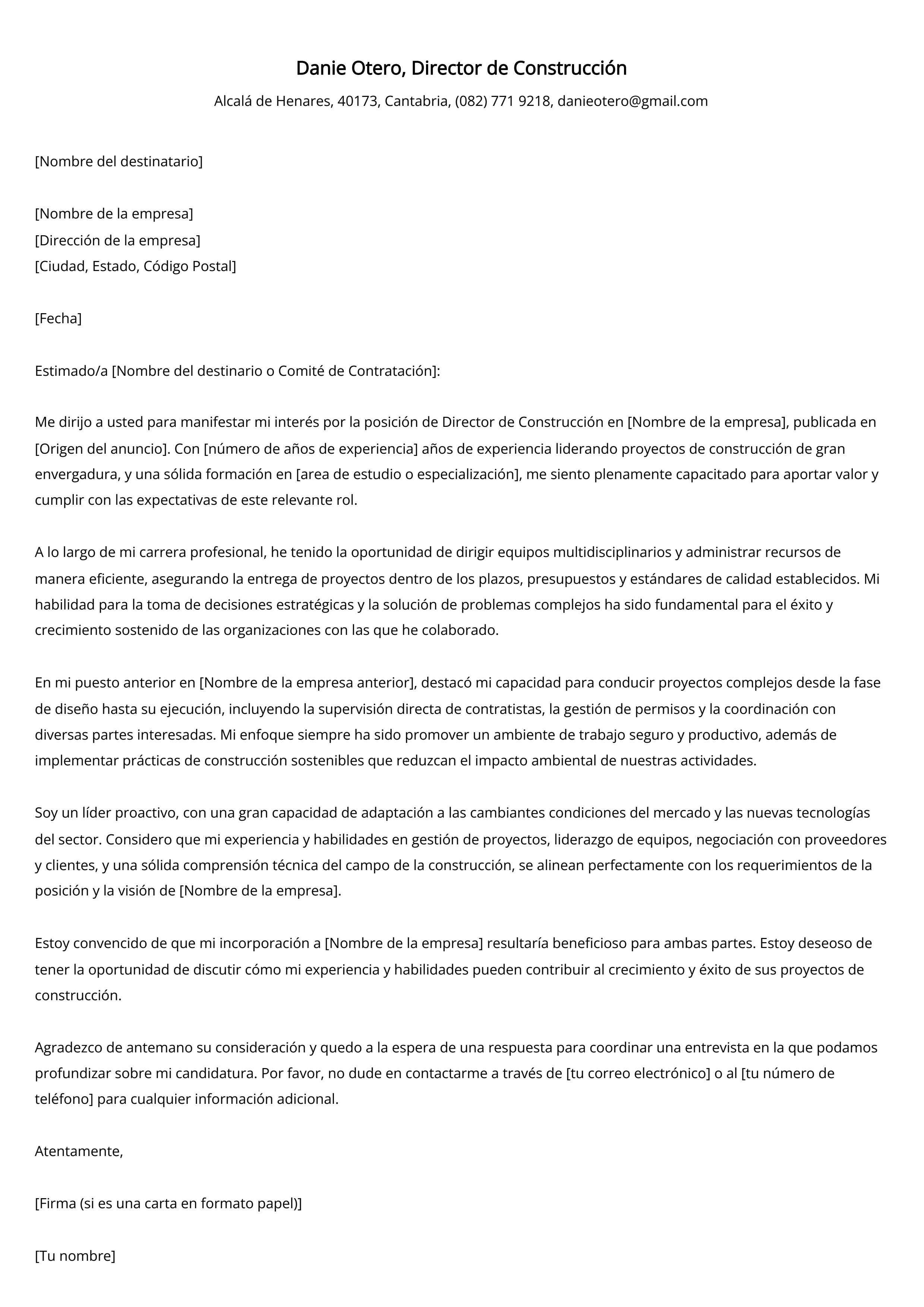 Crear carta de presentación