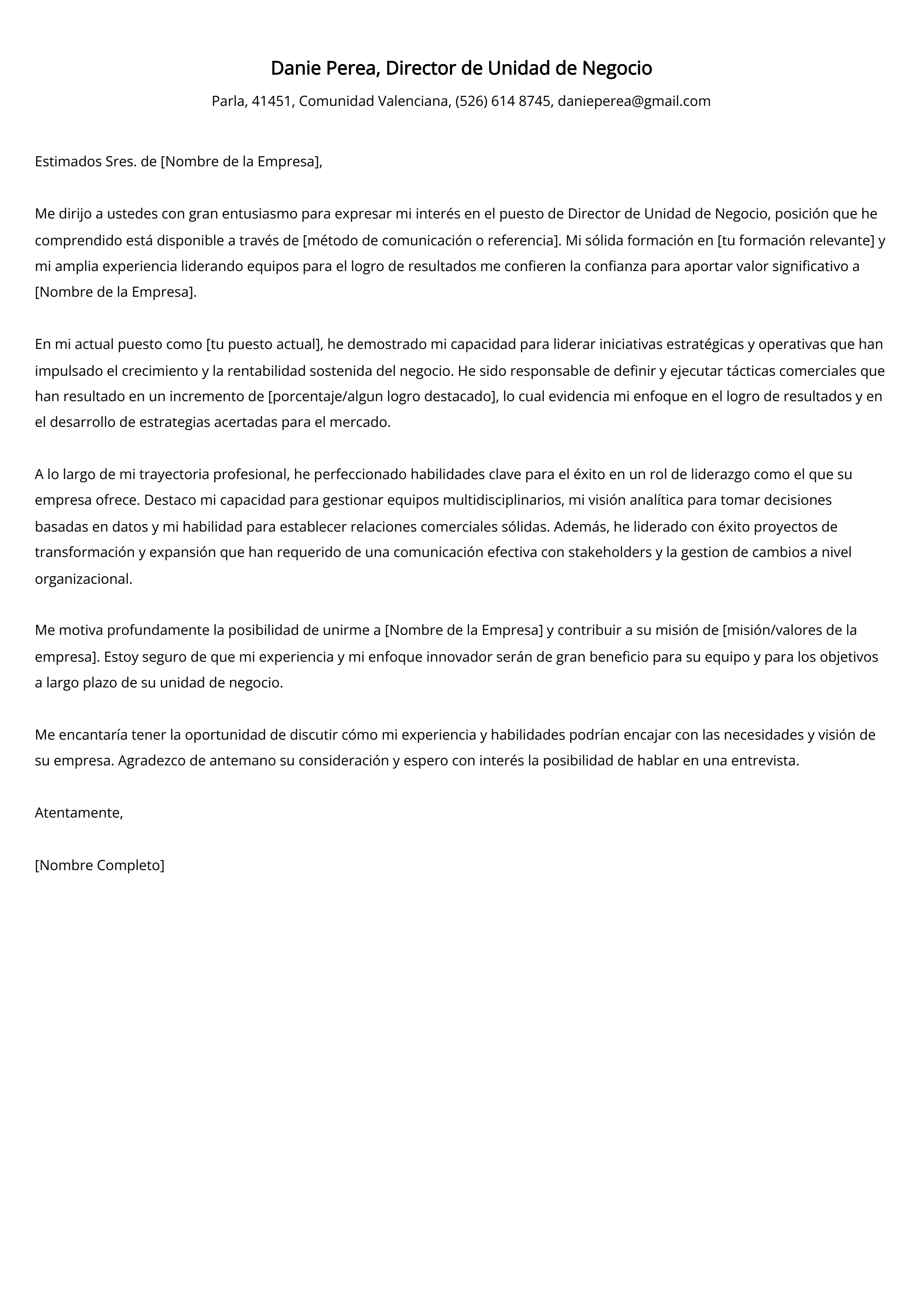 Crear carta de presentación