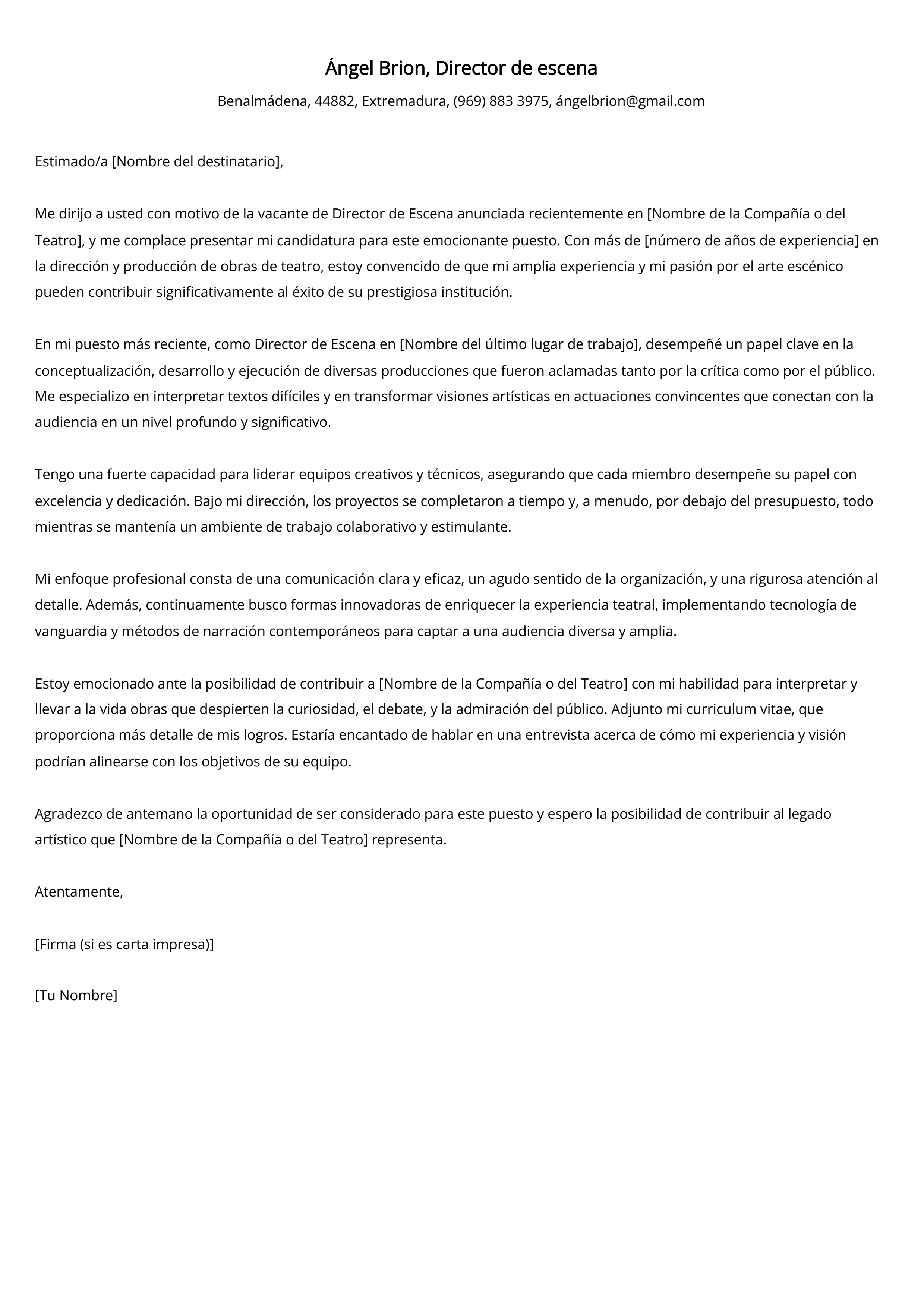 Crear carta de presentación