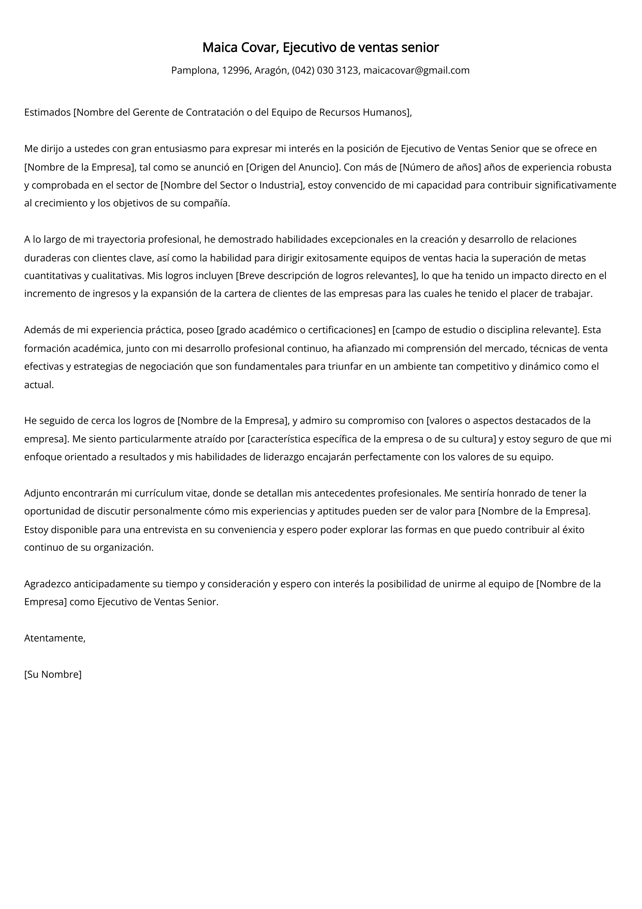 Crear carta de presentación