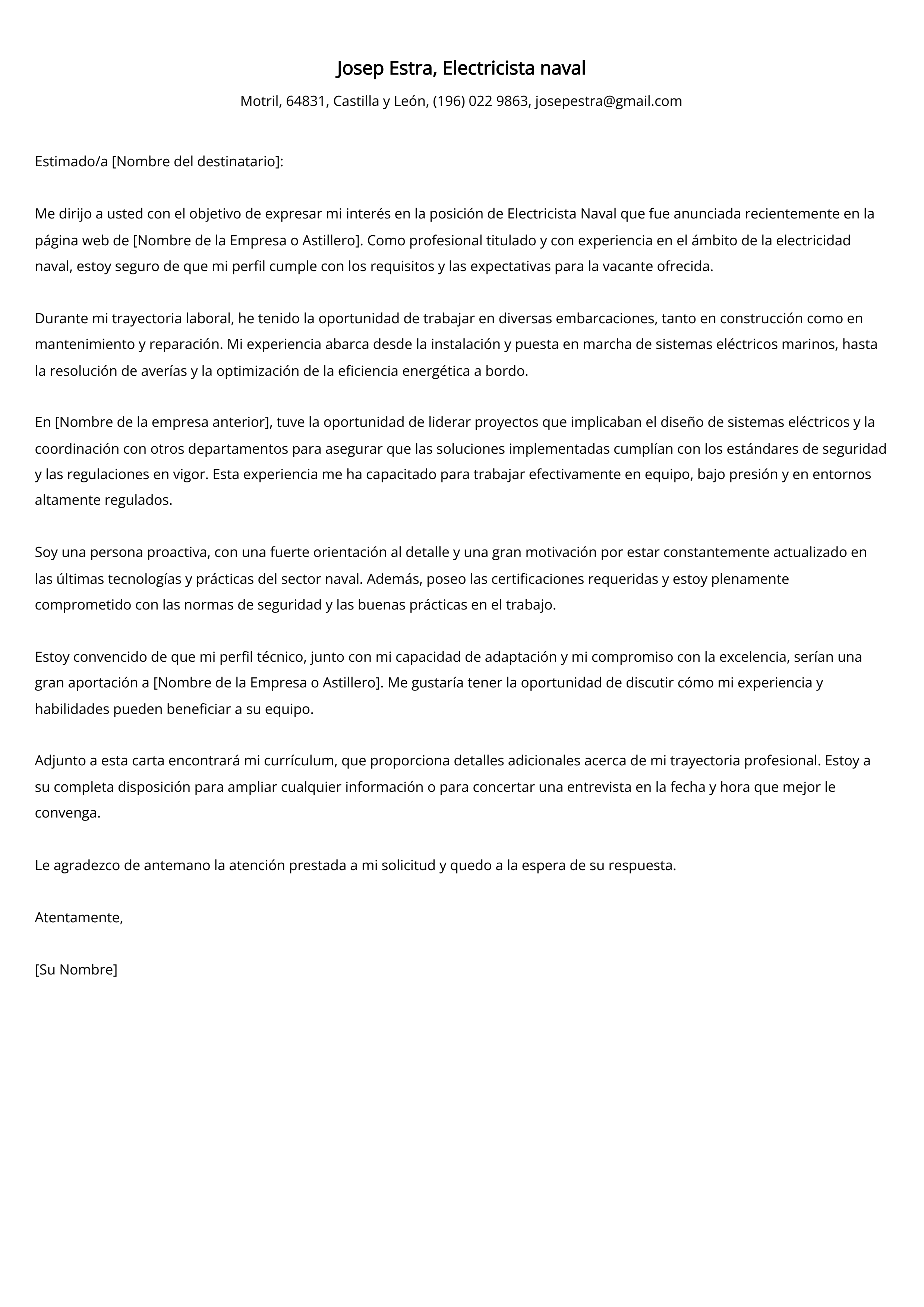 Crear carta de presentación