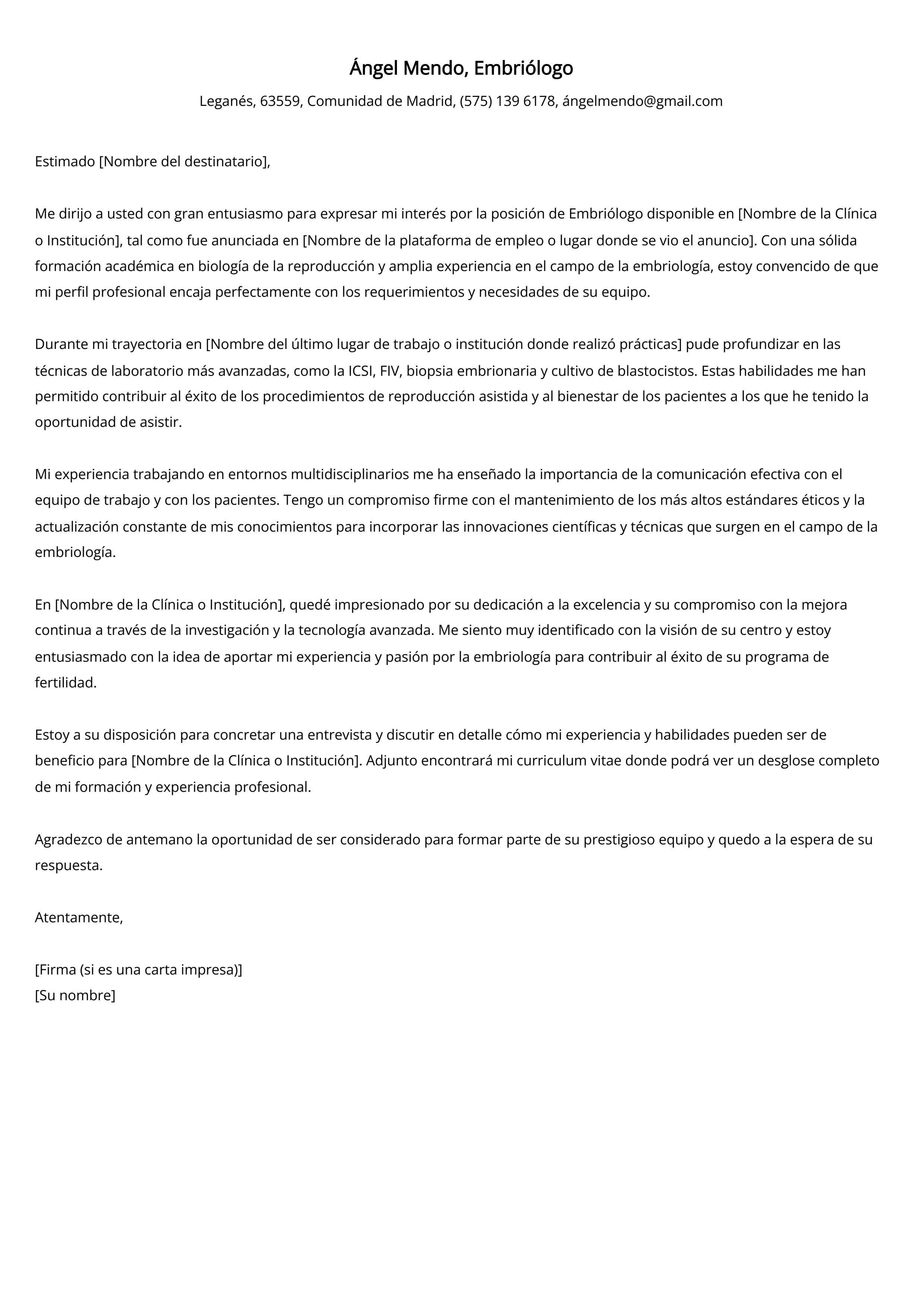 Crear carta de presentación