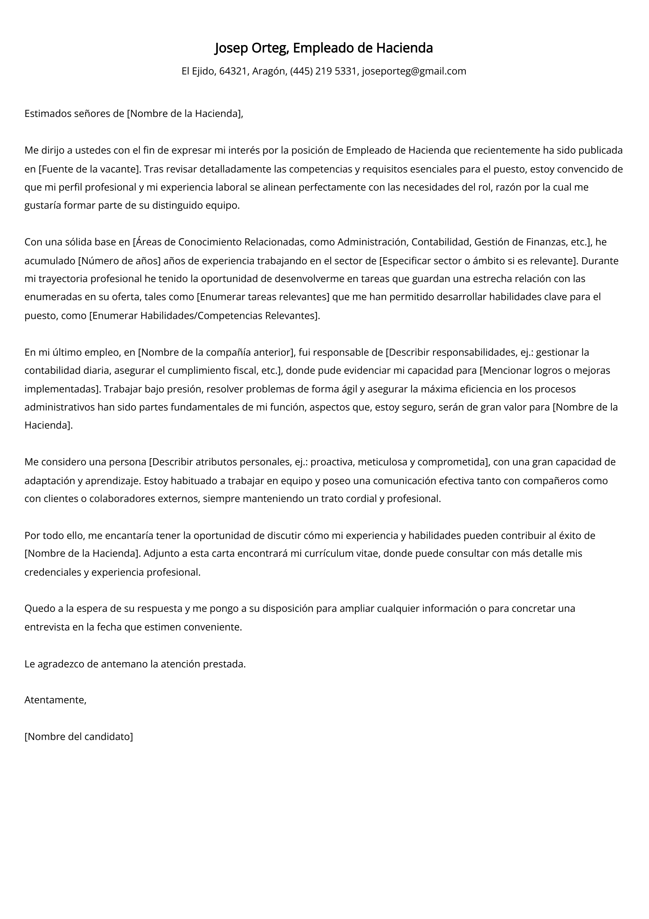 Crear carta de presentación