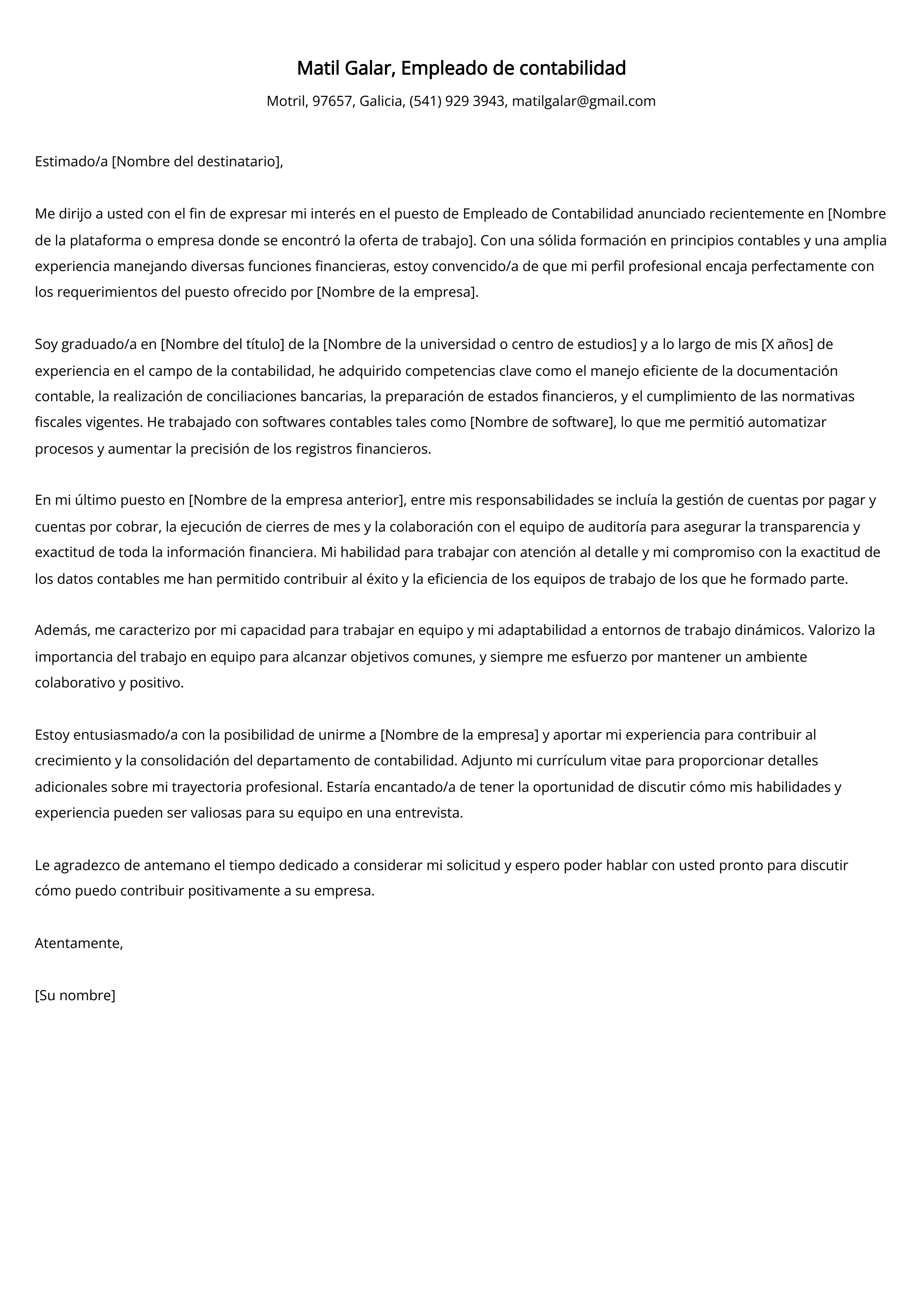 Crear carta de presentación