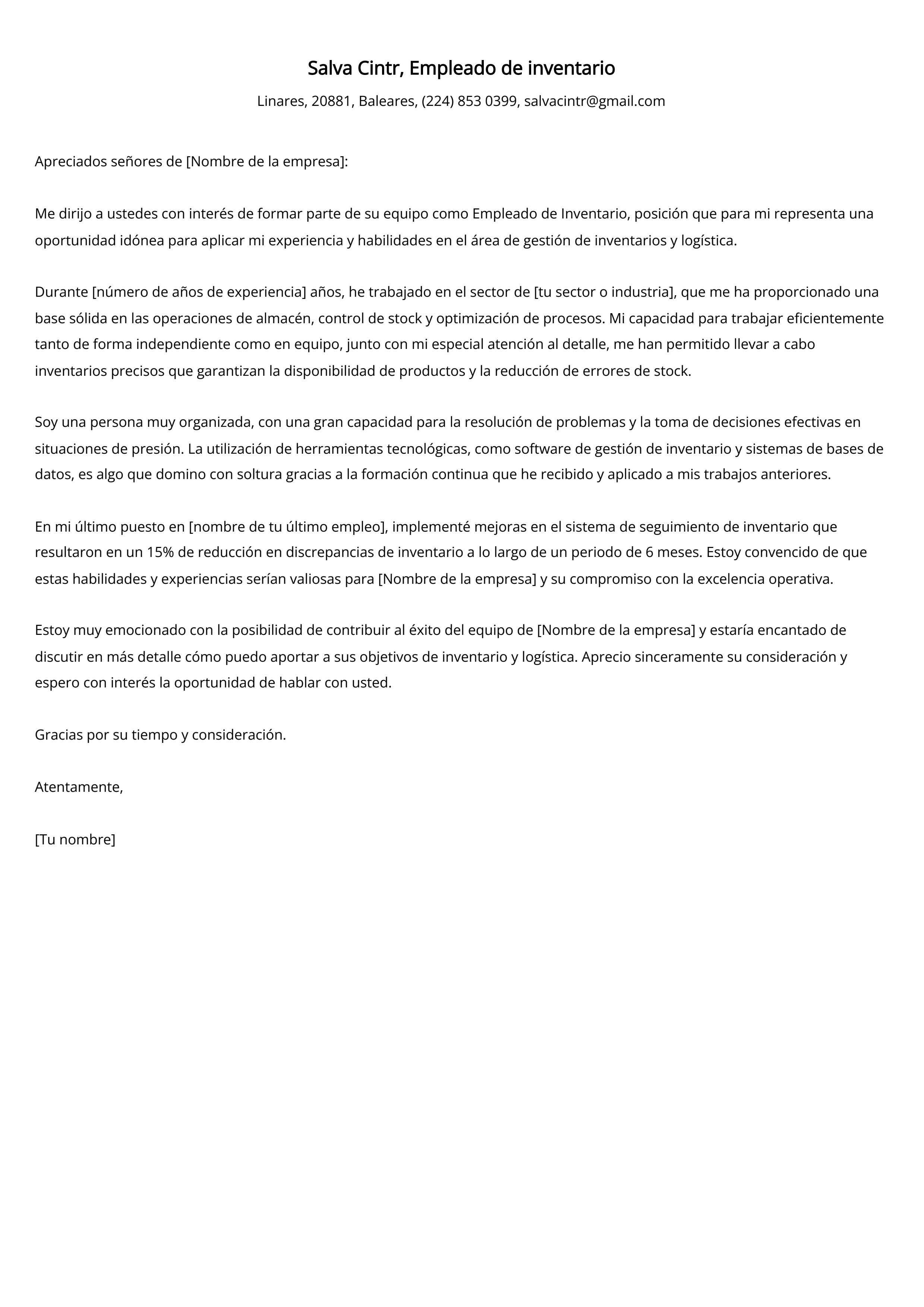 Crear carta de presentación