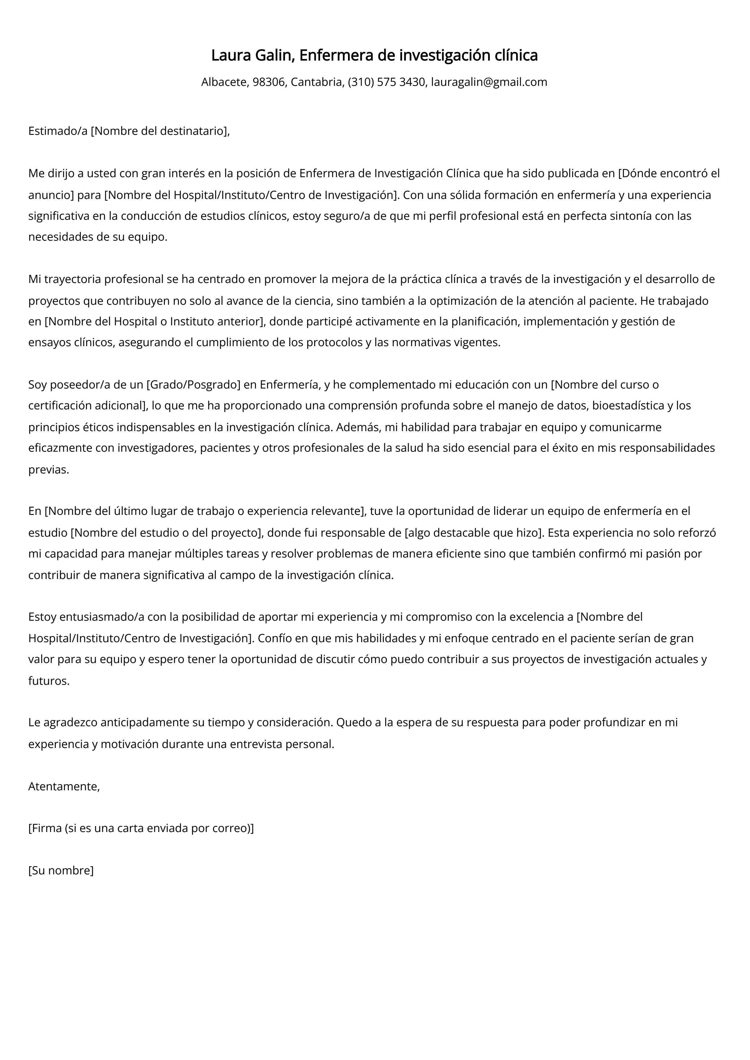 Crear carta de presentación