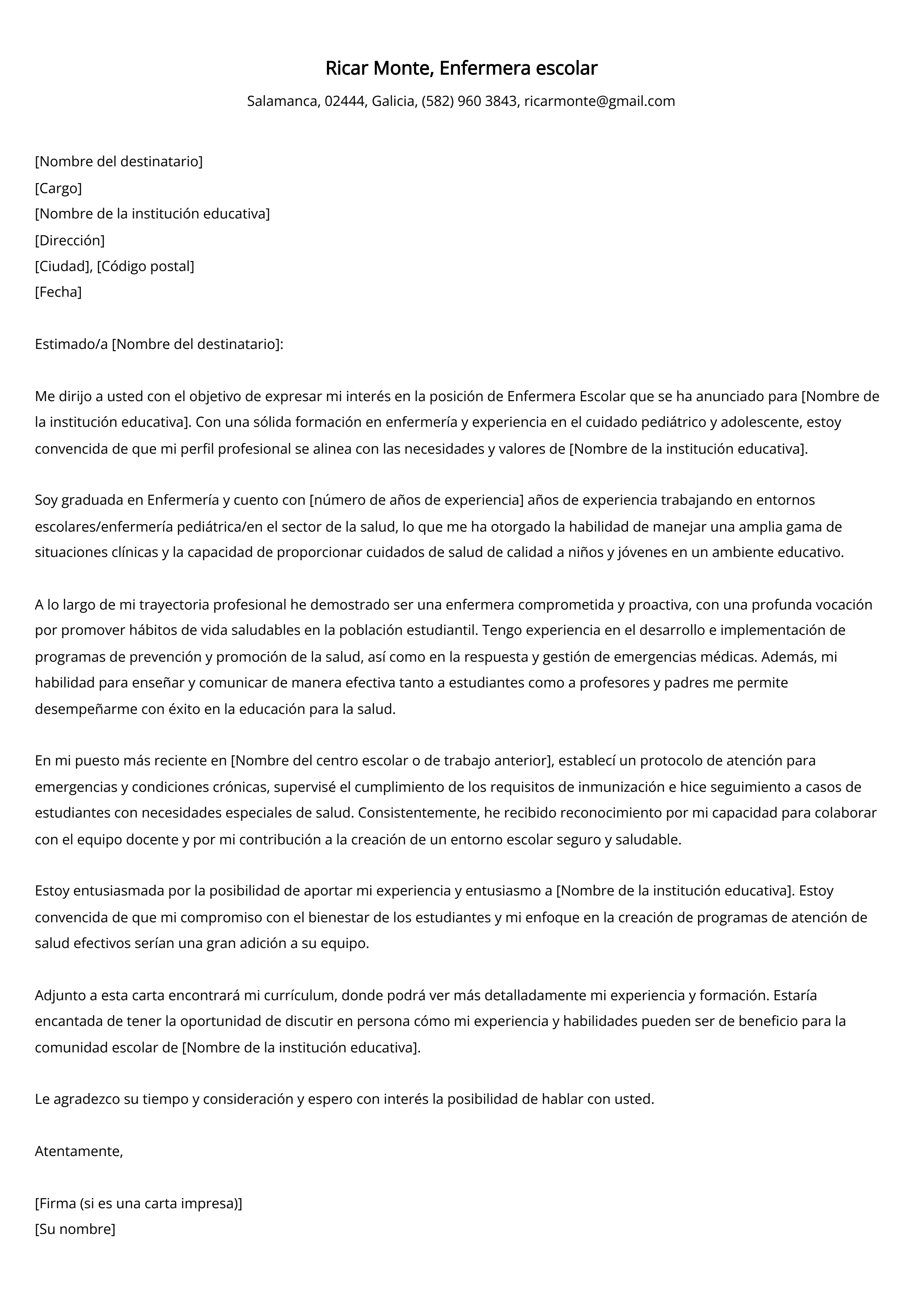 Crear carta de presentación