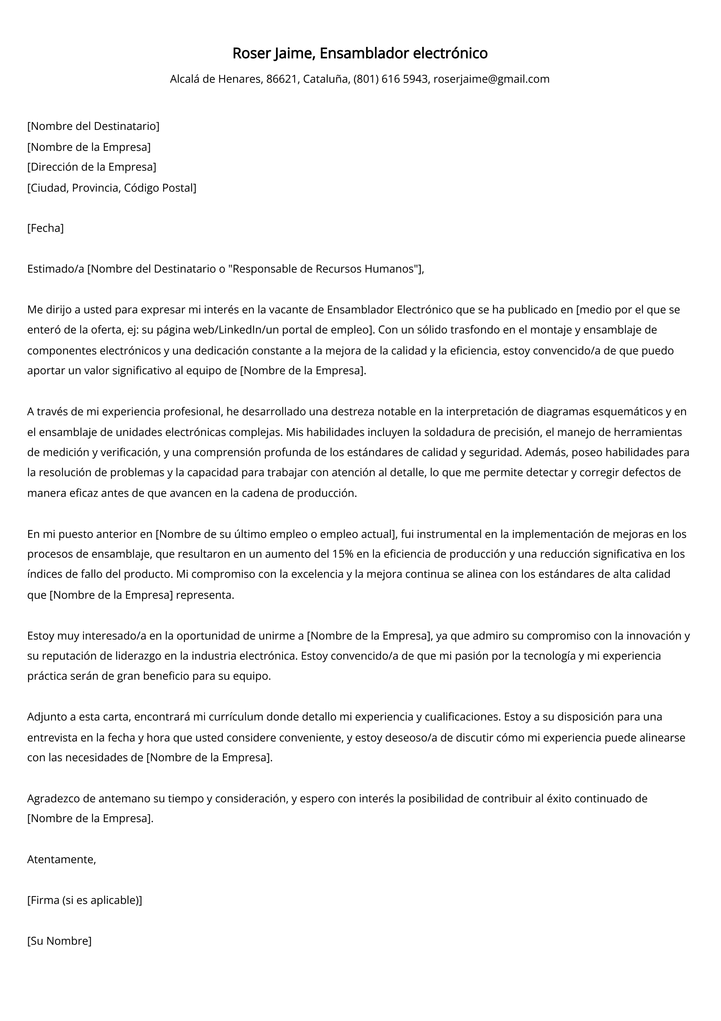 Crear carta de presentación