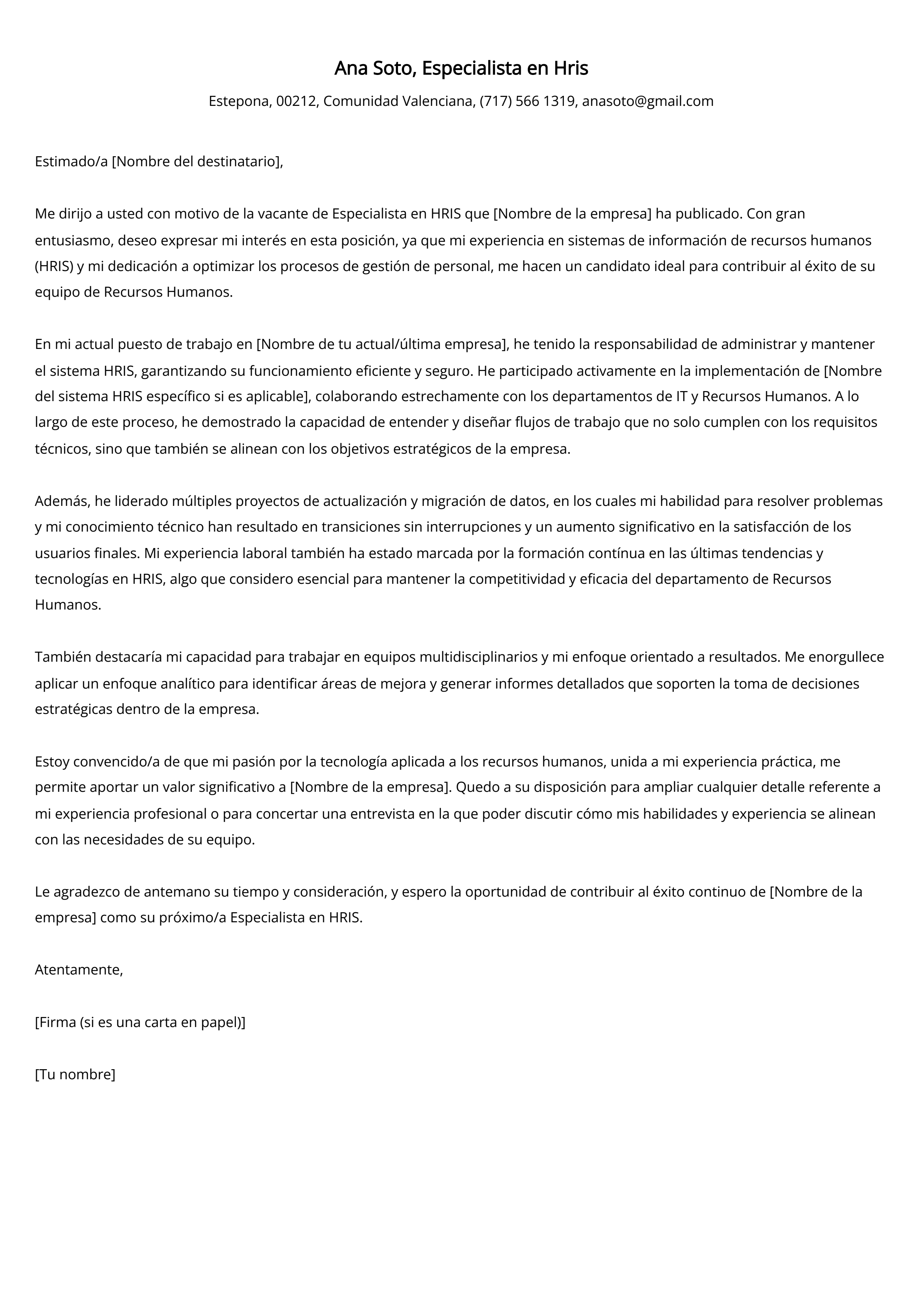 Crear carta de presentación