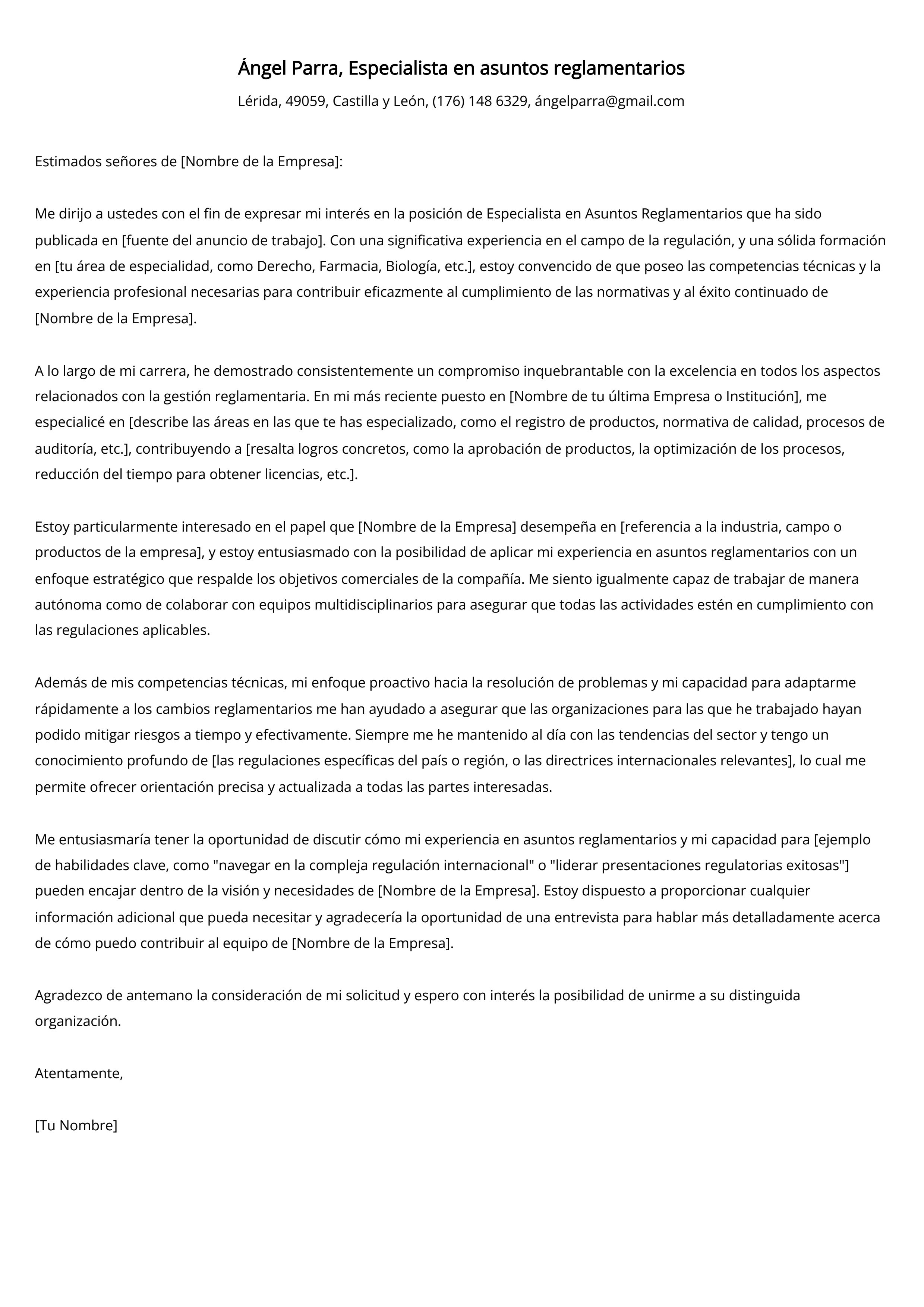 Crear carta de presentación